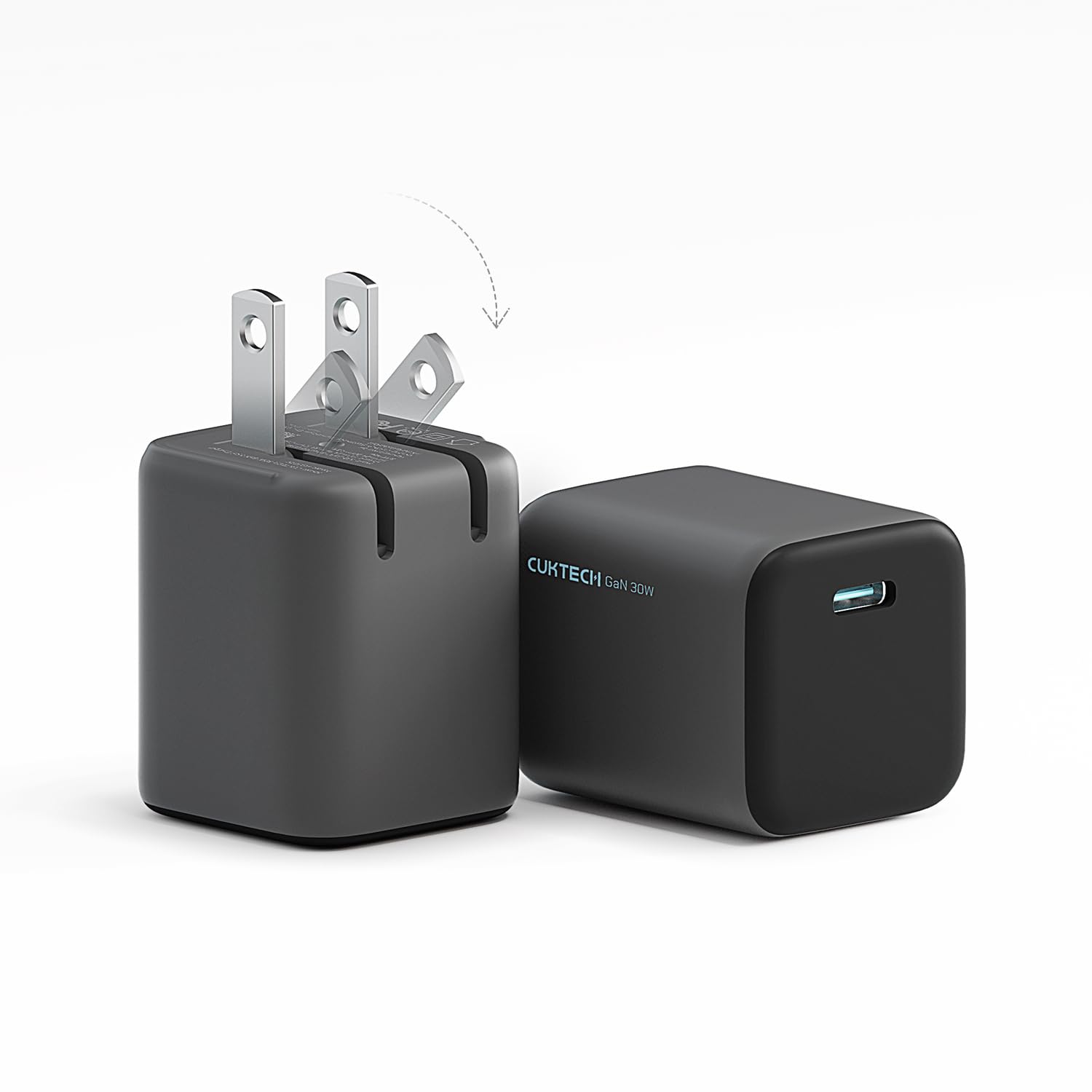 CUKTECH 30W Fast Charger 2 Pack - USB C PD 3.0 Wall Charger with Foldable Plug, Compact Power Adapter for iPhone 16/15/14/13 Pro/Max, Samsung Galaxy S24/S23 Ultra, Google Pixel, iPad - Fast Charging for Travel, Home & Office (Black)