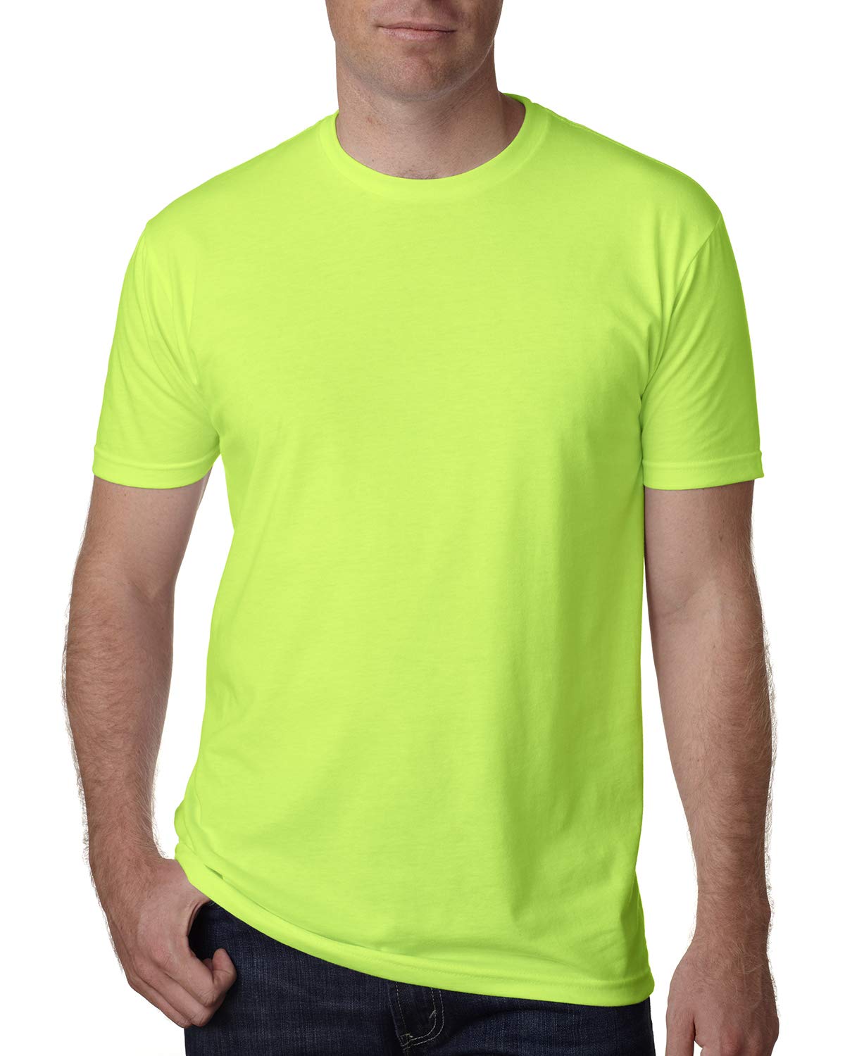 Next Level 6210 Men's CVC Tee - Soft Cotton Blend T-Shirt in Neon Heather Green - Perfect for Gym, Casual Wear & Everyday Comfort