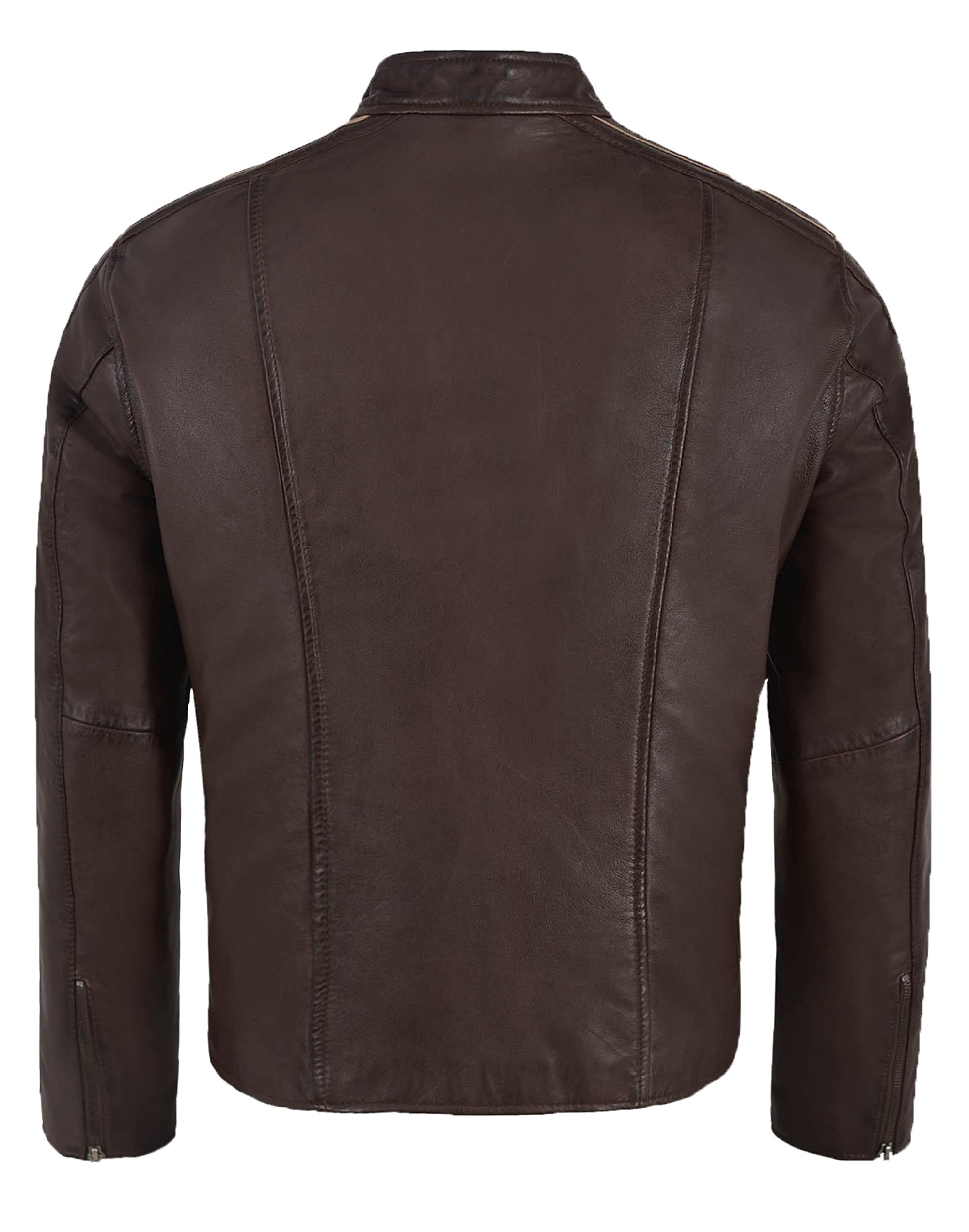 Genuine Leather Motorcycle Jacket for Men - Premium Biker Jacket - Real Cowhide Leather Jacket - Stylish & Durable Men's Outerwear for Riding, Casual Wear & Outdoor Adventures