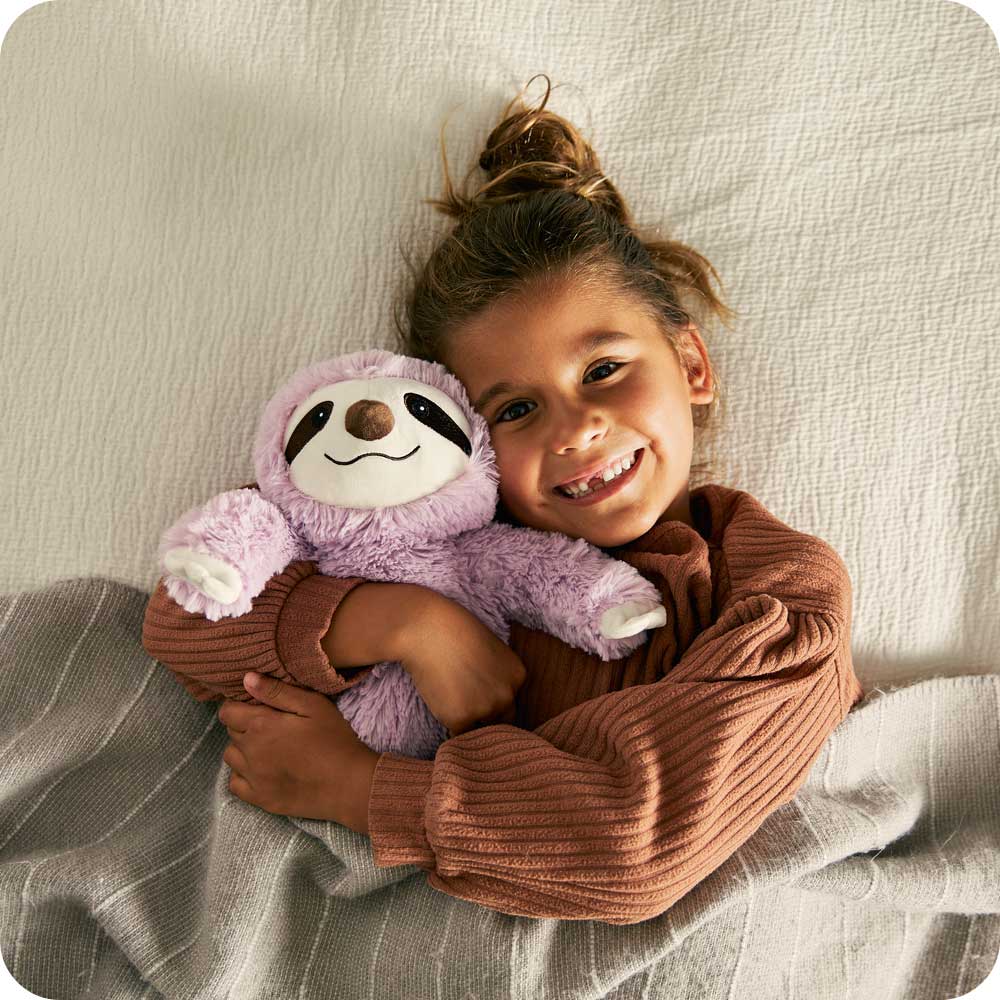 Purple Sloth Warmies - Soft & Cozy Microwavable Plush Toy for Kids & Adults - Perfect for Relaxation, Stress Relief & Sleep Aid