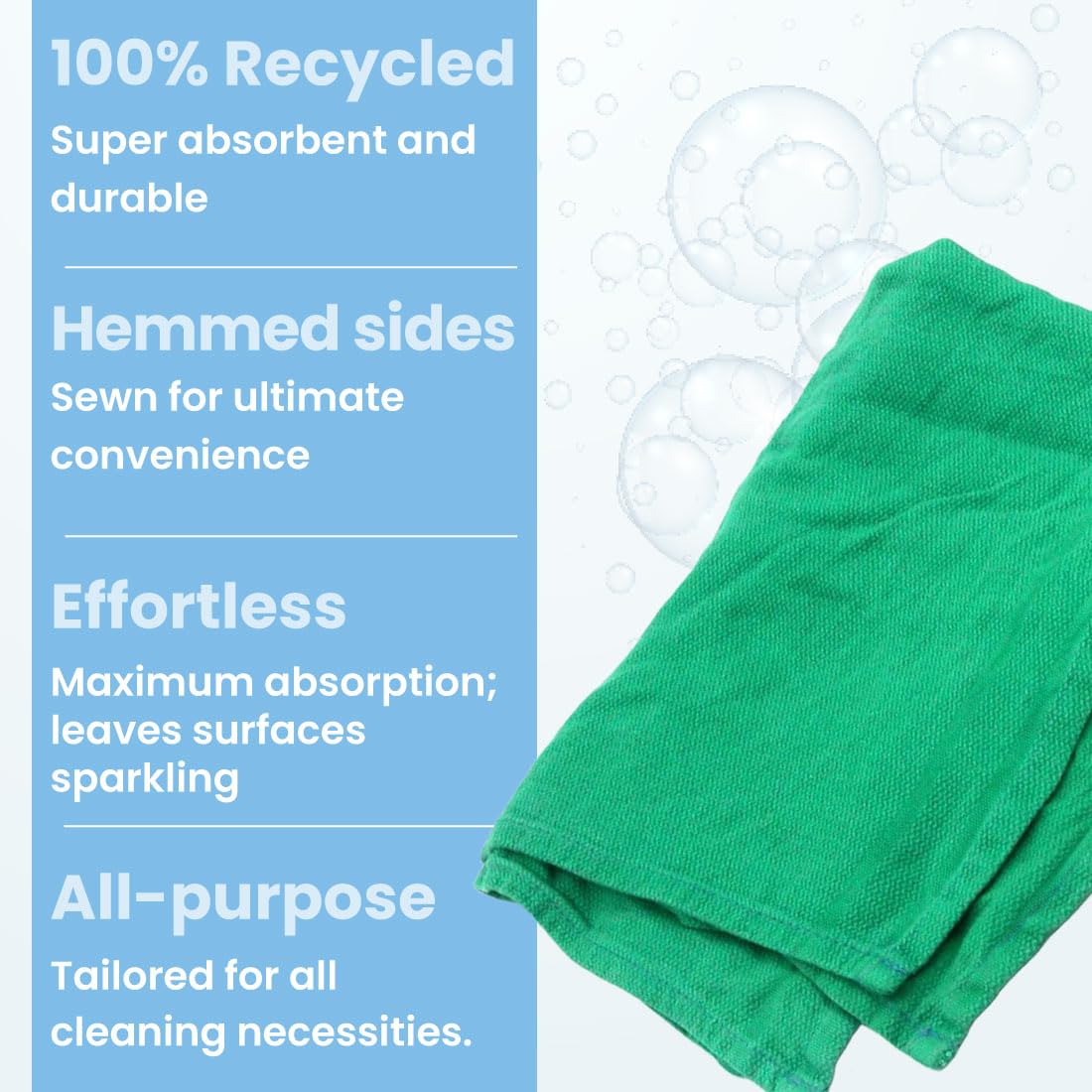 **A&A Premium Recycled Green Surgical Huck Towel Rags – Non-Streaking, Lint-Free Multi-Purpose Cleaning Cloths – 10 Pound Box – Ideal for Hospitals, Garages & Household Cleaning**