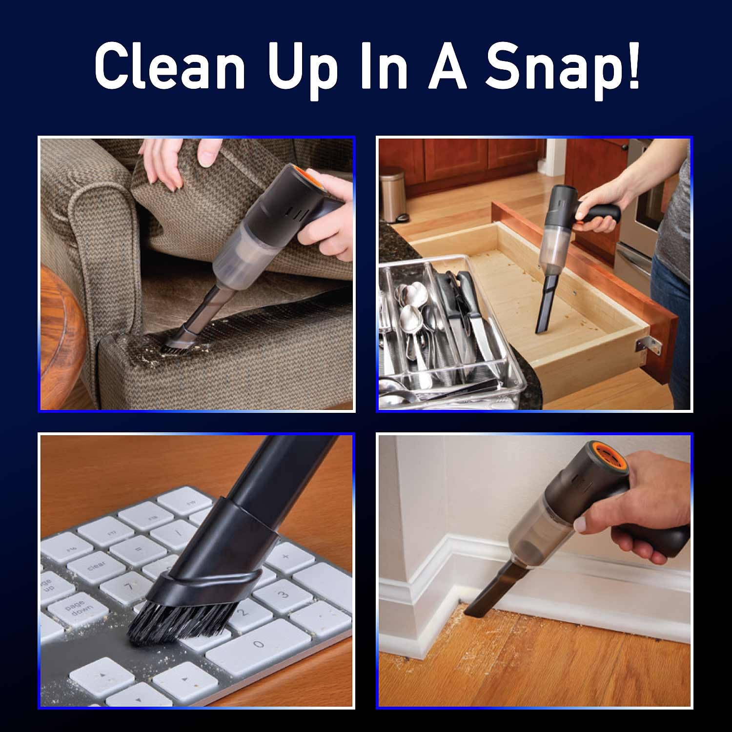 **Wireless Handheld Vacuum Cleaner - Compact & Lightweight for Home, Kitchen, Car, Upholstery, Pet Hair & Dust - Perfect for Quick Cleanups & Tight Spaces**