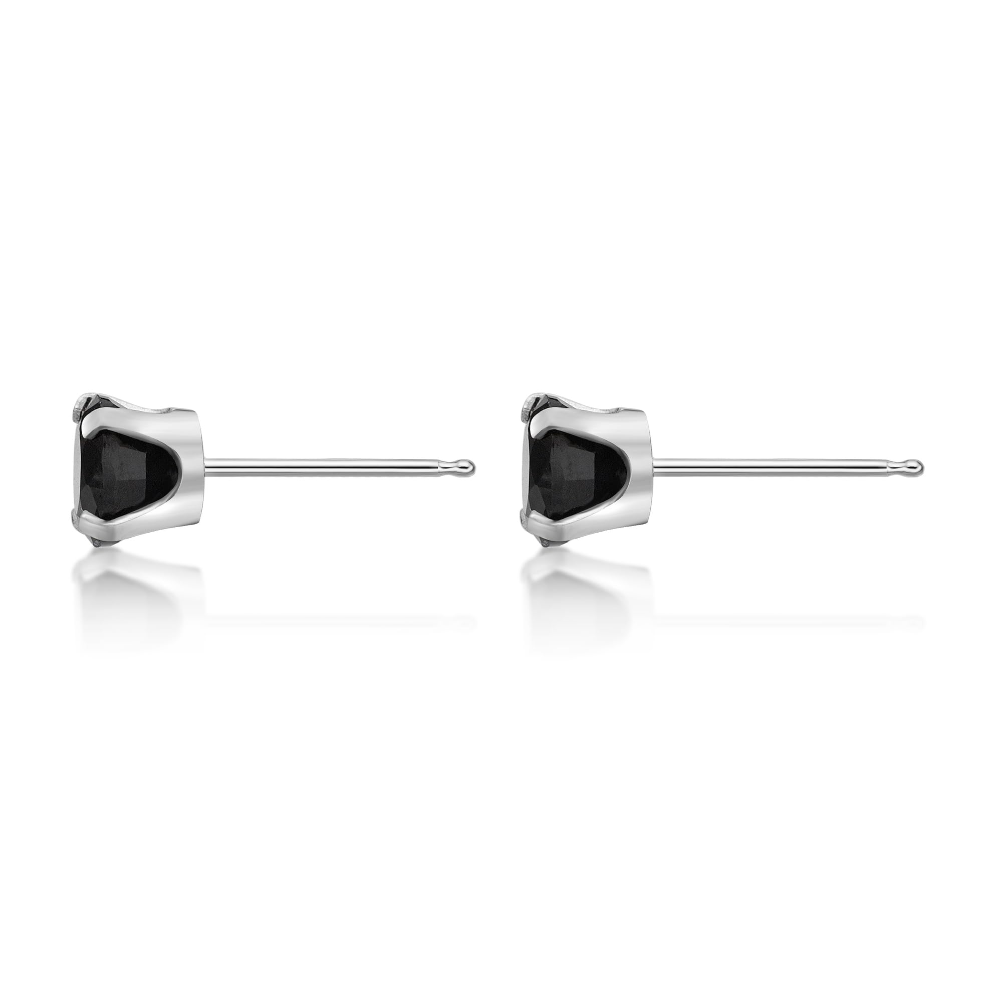 14K Yellow or White Gold Natural Gemstone Round Stud Earrings for Women - 5mm Push Back Birthstone Jewelry by Lavari Jewelers | Perfect Gift for Birthday, Anniversary & Everyday Wear