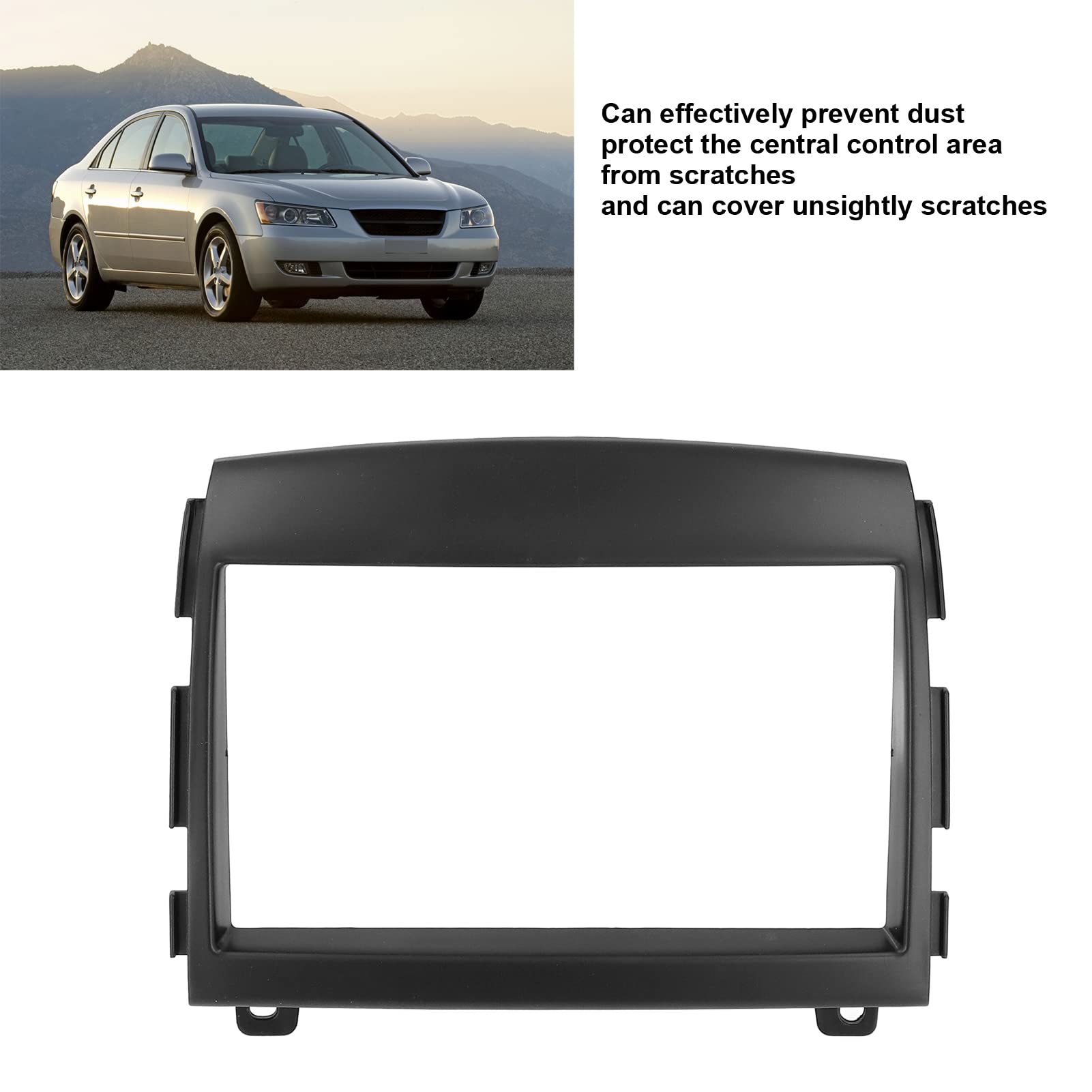 Yctze 2DIN ABS Car Stereo Radio Fascia Panel Frame - Compatible with 2006 Hyundai Sonata | CD/DVD Player Installation | Dash Modification & Audio Upgrade Accessory