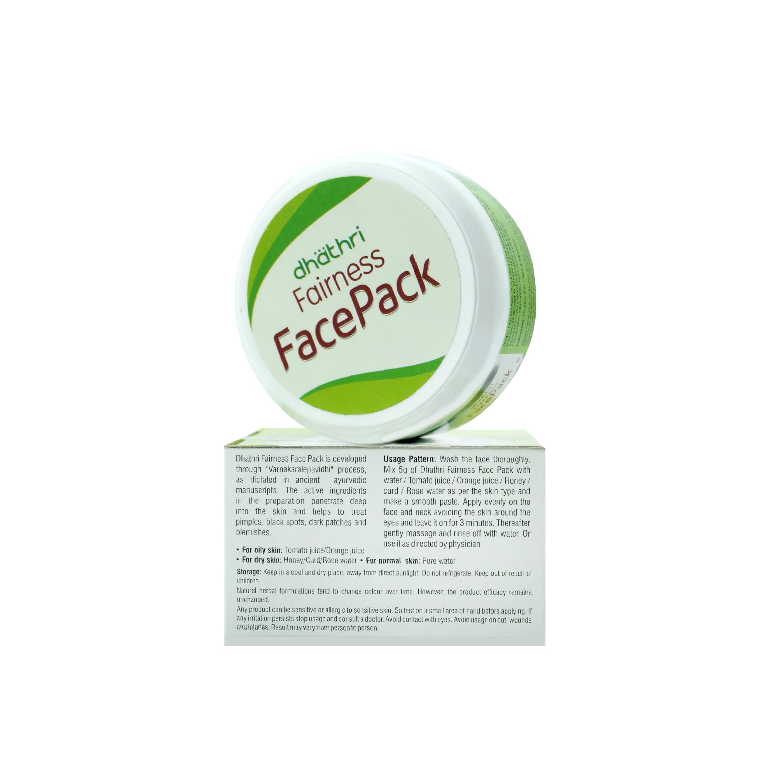 Dhathri Face Pack Powder - Natural Face Mask for Glowing Skin, Acne & Dark Spot Treatment | Suitable for All Skin Types (50g) | Daily Skincare Routine & Spa Treatment at Home