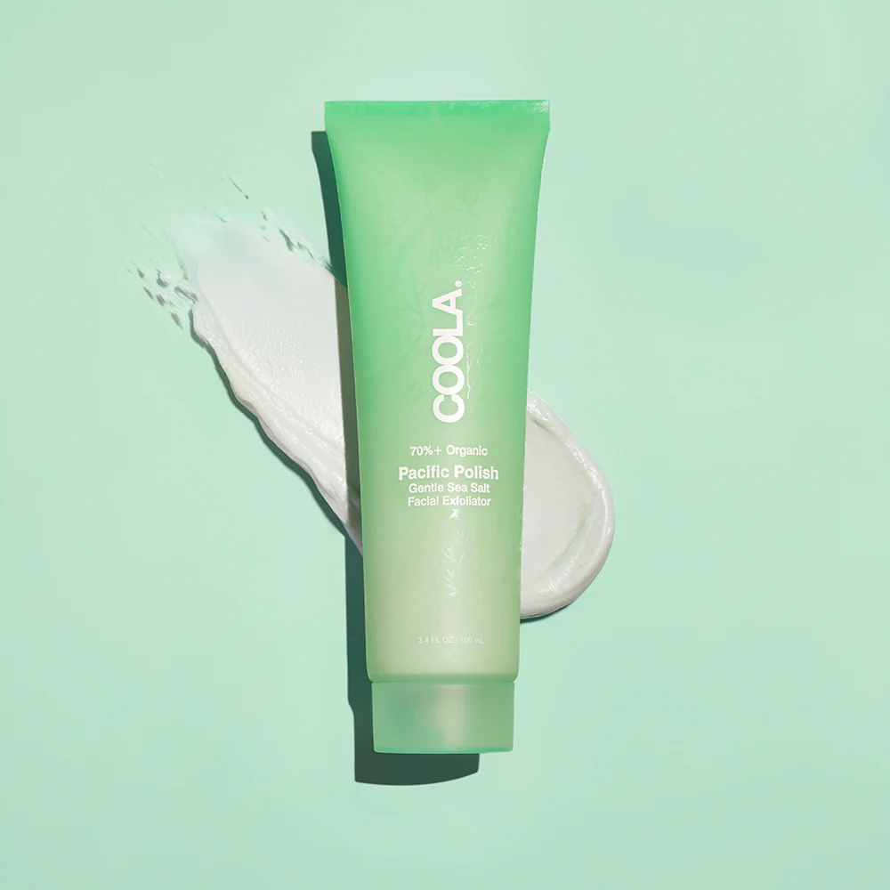 COOLA Organic Pacific Polish Gentle Sea Salt Facial Exfoliator - Natural Skincare for Smooth & Glowing Skin | Perfect for Daily Exfoliation & Pre-Makeup Prep