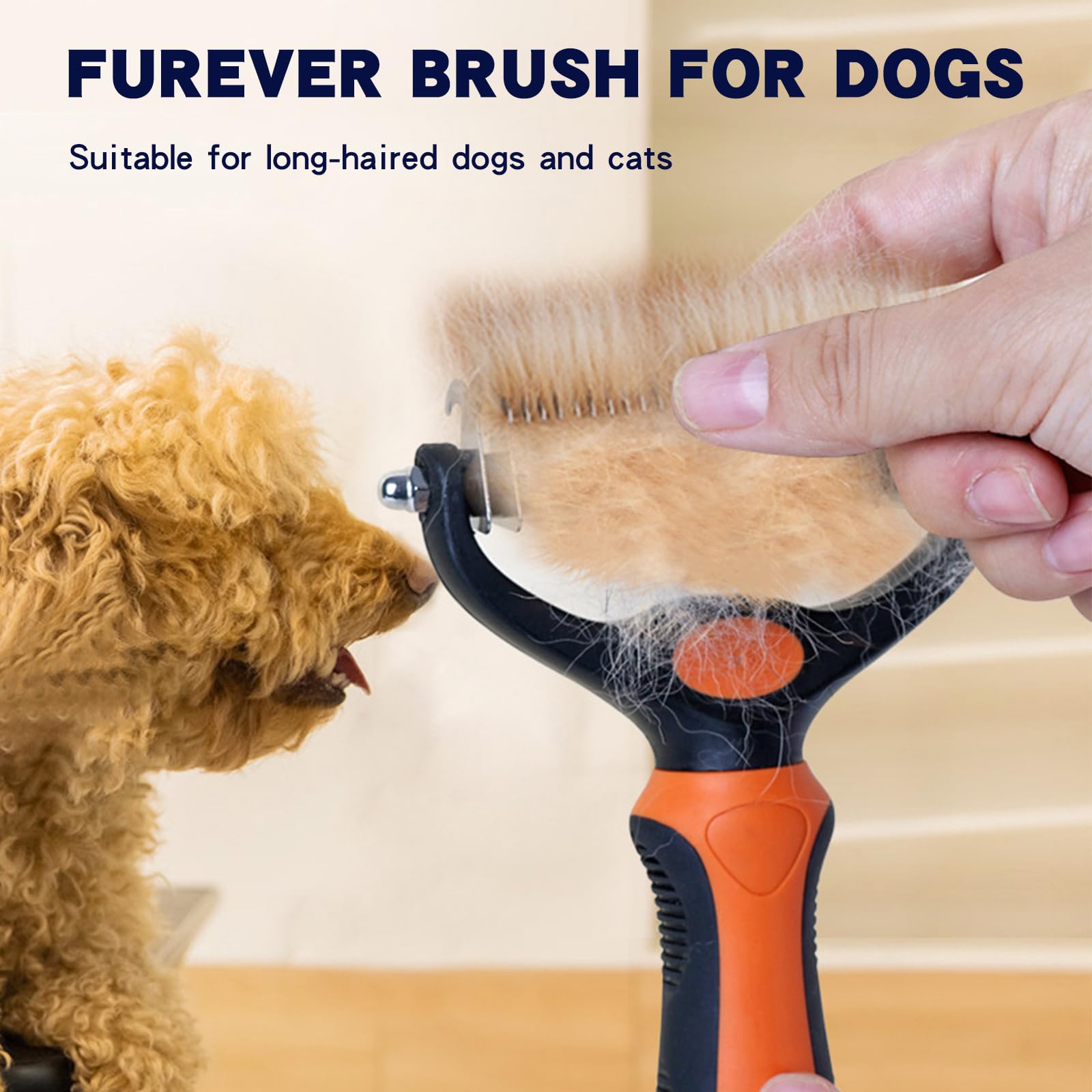 Dematting Comb for Dogs & Cats - Double Sided Deshedding Brush for Long Haired Pets, Undercoat Grooming Rake for Matted Hair Removal (Green) - Perfect for Daily Brushing & Professional Grooming Sessions