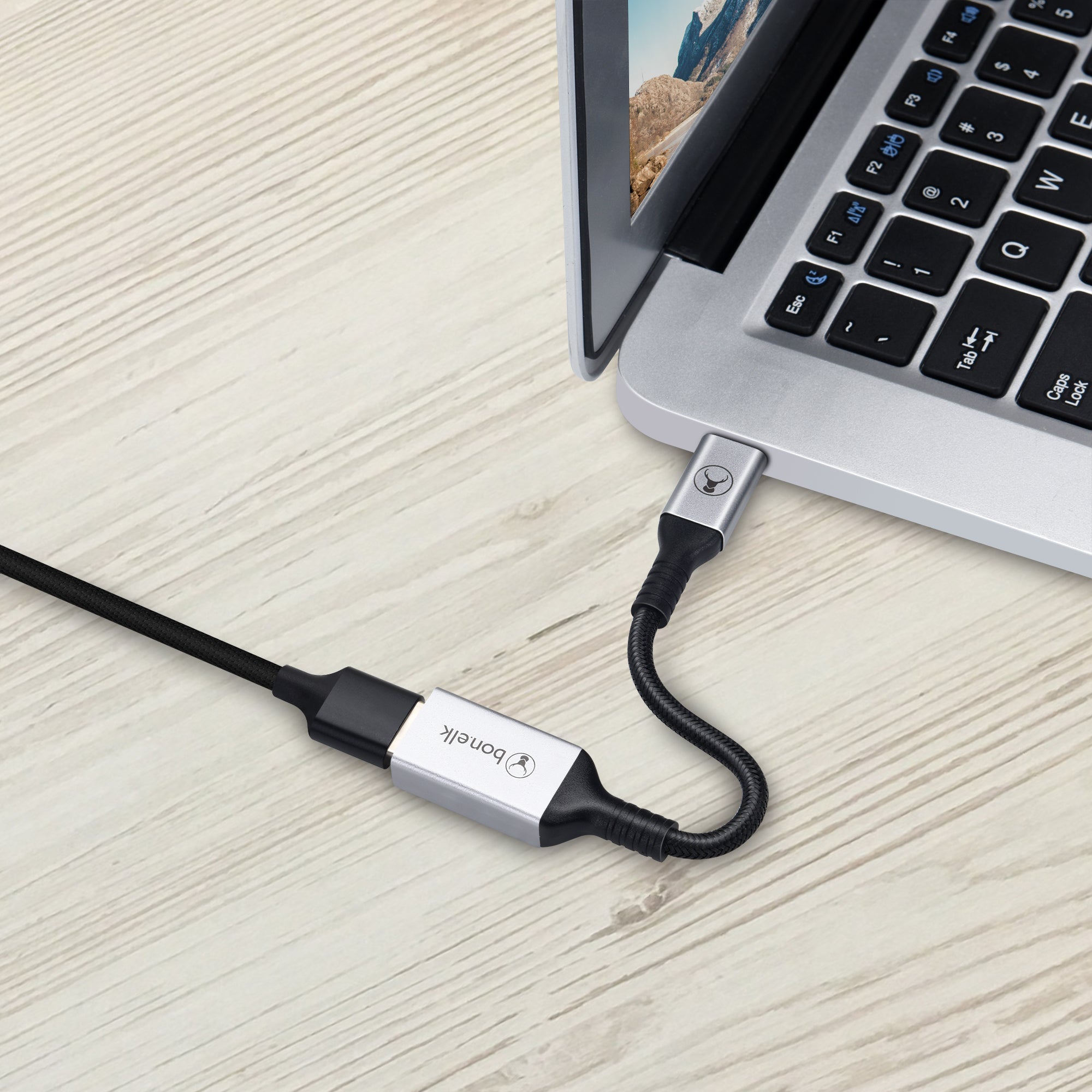 Bonelk Long Life USB C to USB A Adapter (15cm/6in) - Space Grey - High Speed Data Transfer & Charging - Compatible with MacBook, iPad Pro, Samsung Galaxy & More - Perfect for Travel, Office & Home Use