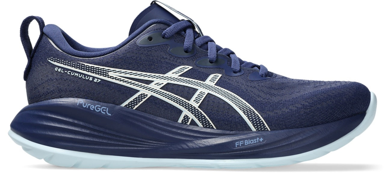 ASICS Women's GEL-Cumulus 27 Running Shoes - Indigo Blue/Cool Grey | Lightweight Cushioned Sneakers for Jogging, Gym Workouts & Daily Walking