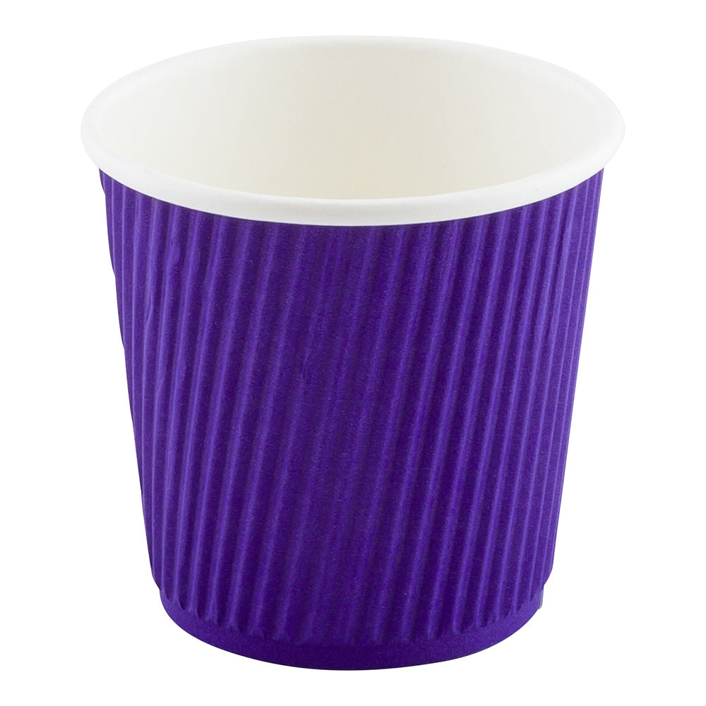 Royal Purple Paper Coffee Cups 4oz (500 Count) - Ripple Wall Design, 2.5