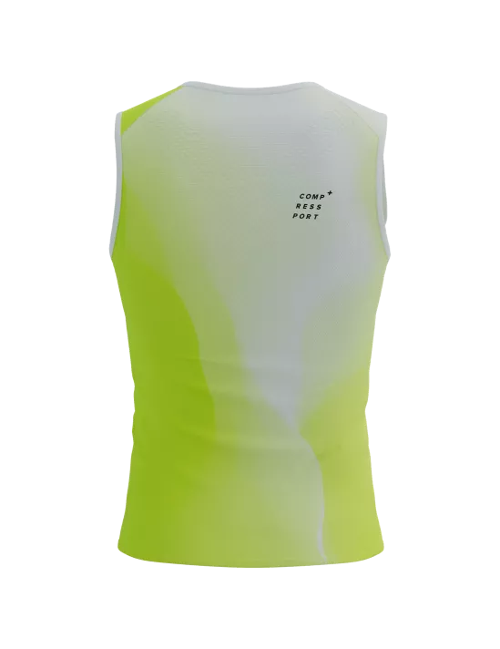 Compressport Men's Running Tank Top - Breathable Quick-Dry Athletic Shirt for Workout & Training | Safe Yellow Performance Wear for Gym, Jogging & Outdoor Sports