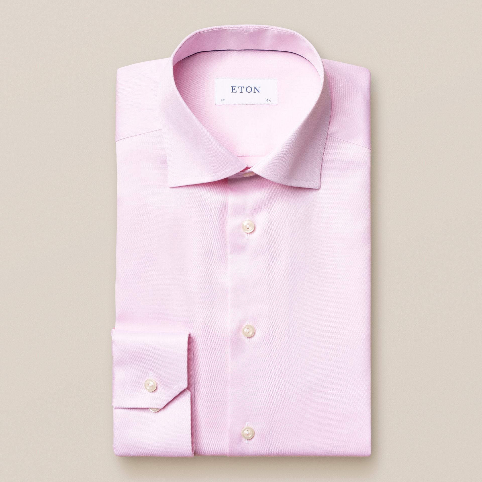 ETON Men's Light Pink Plain Button-Down Shirt | Contemporary Fit | Casual & Business Wear | Perfect for Office, Dates & Special Occasions