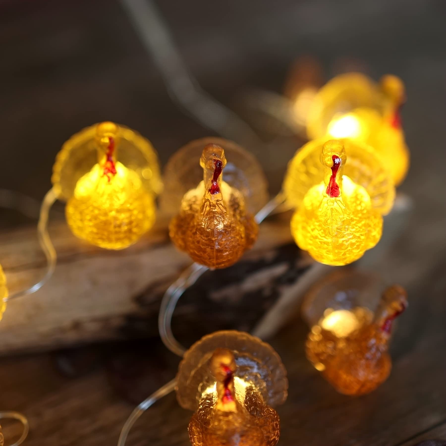Thanksgiving String Lights - 20 LED USB Powered Fairy Lights with Remote, 8ft Fall Turkey & Forest Decor for Bedroom, Farmhouse, Holiday Decoration | Perfect for Thanksgiving Dinner, Christmas Tree & Cozy Home Ambiance