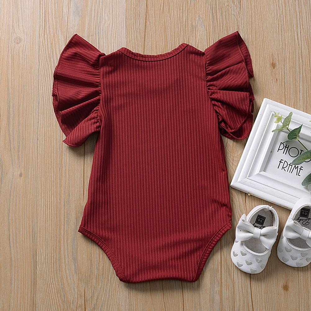 Adorable Unisex Baby Short Sleeve Ruffle Romper - Soft Cotton Bodysuit for Boys & Girls | Perfect for Summer & Spring Outfits, Photo Shoots & Playdates