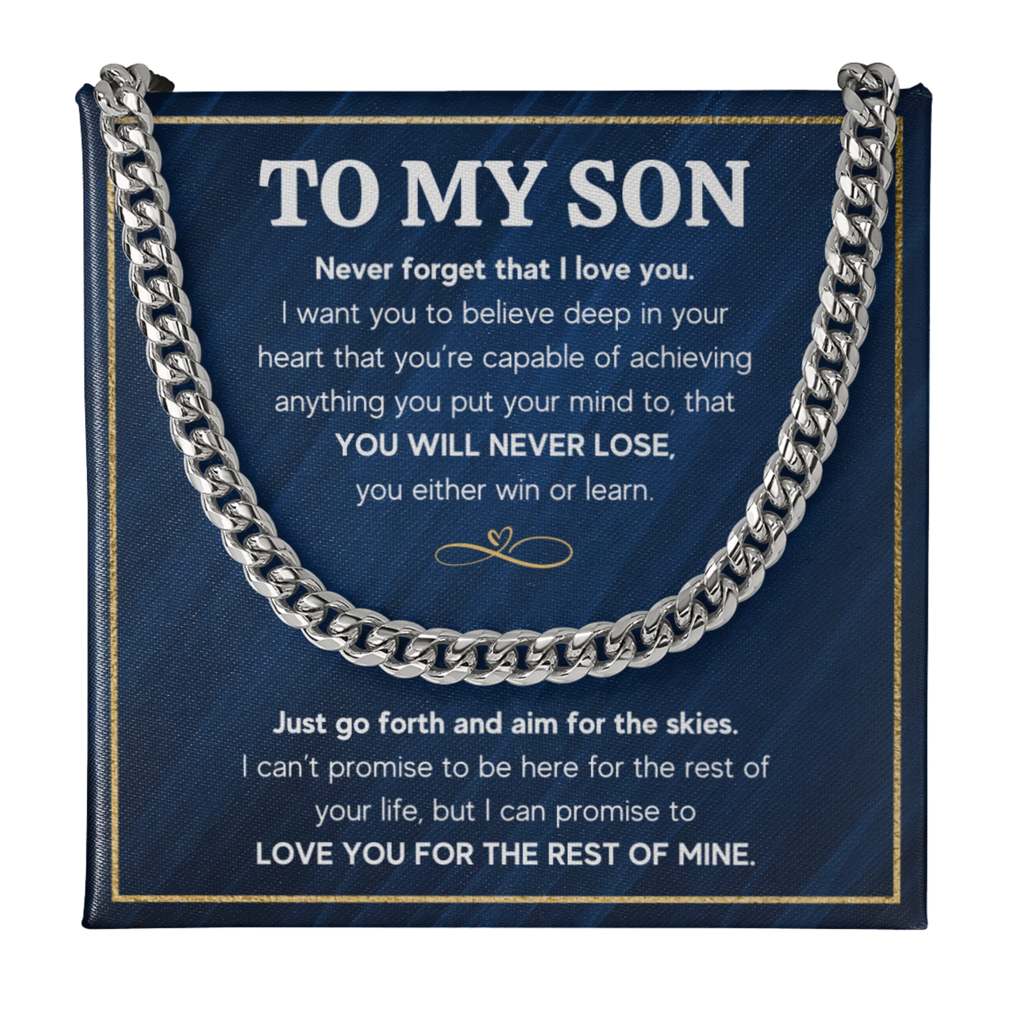 Mom & Son Cuban Link Necklace - Birthday, Graduation, Christmas Gift