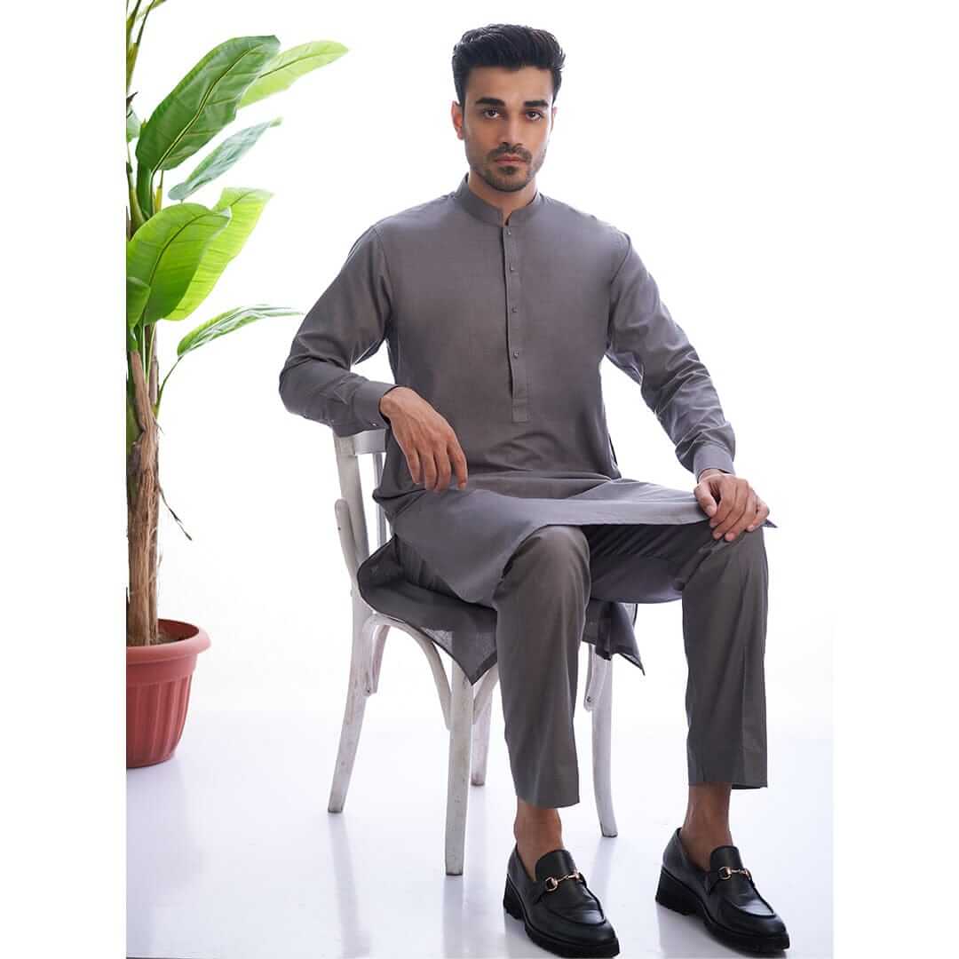 Premium Fitted Egyptian Cotton Kurta Pajama Set for Men - Soft Breathable Lounge Wear for Home, Sleep & Relaxation