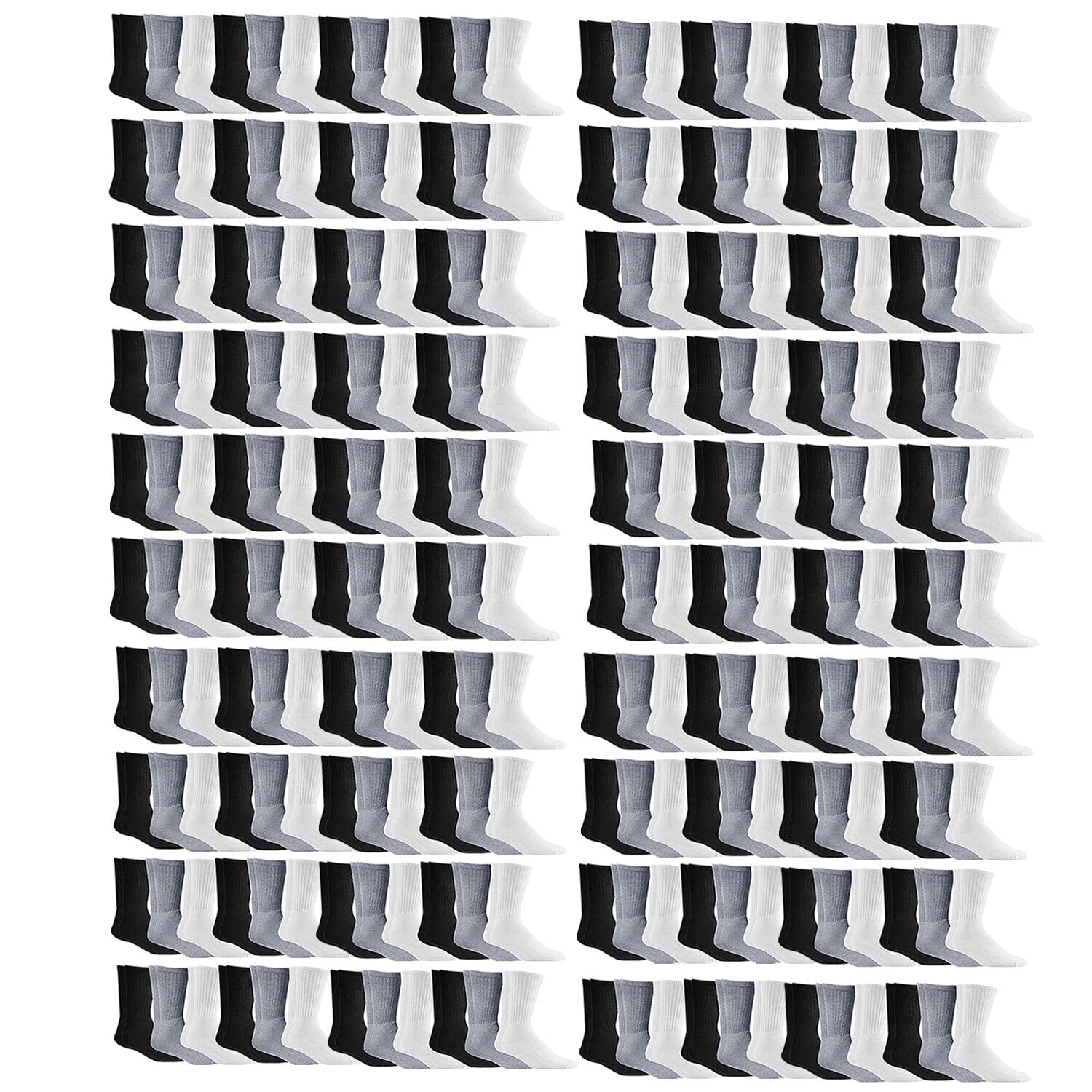 Yacht & Smith Men's & Women's Wholesale Bulk Athletic Crew Socks - 12 Pairs Pack - Breathable Sports Socks for Running, Gym, and Everyday Wear - by SOCKS'NBULK