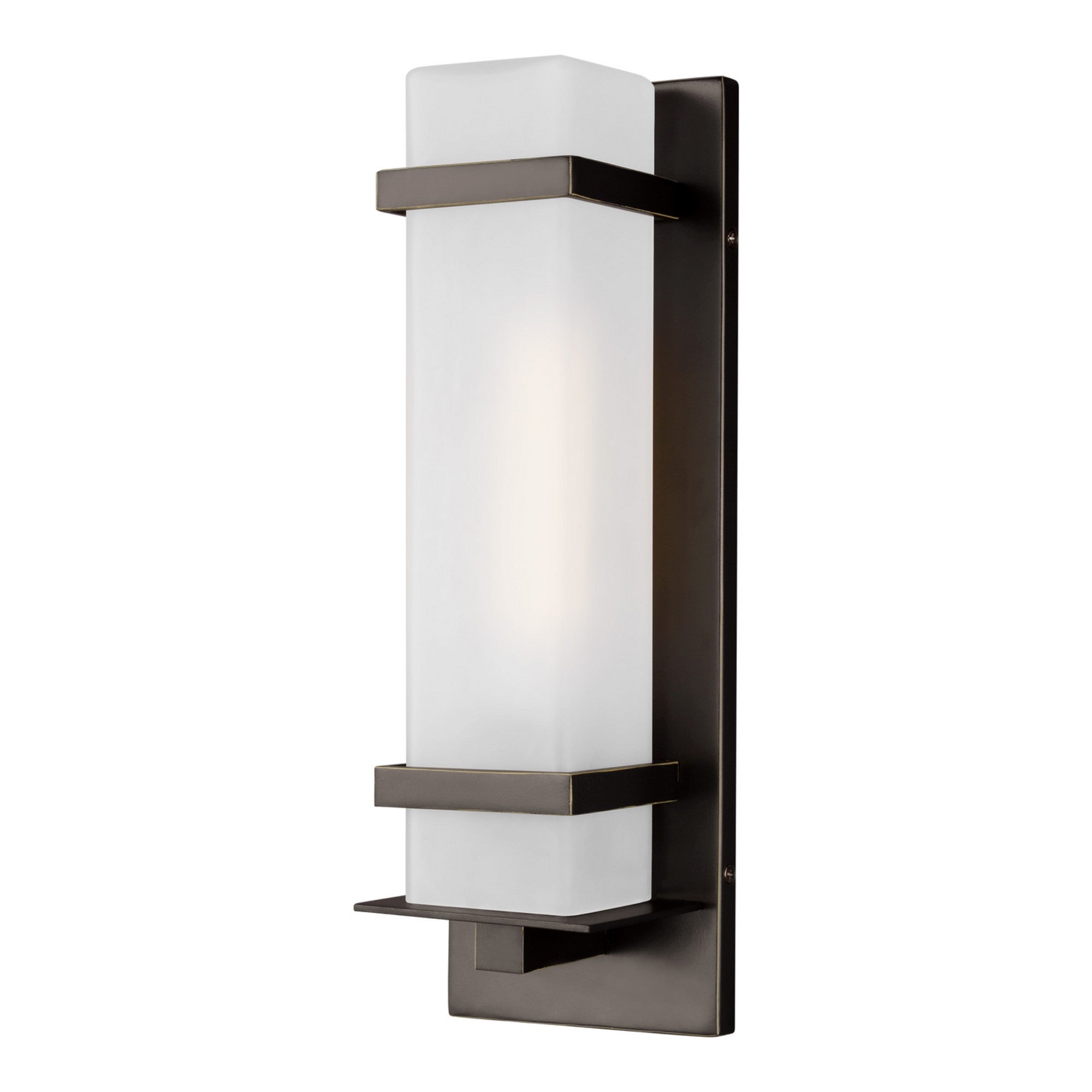 Alban 14 Inch Rectangular Outdoor Wall Sconce with Bronze Finish - Weatherproof Exterior Lighting for Porch, Patio, and Garden Decor