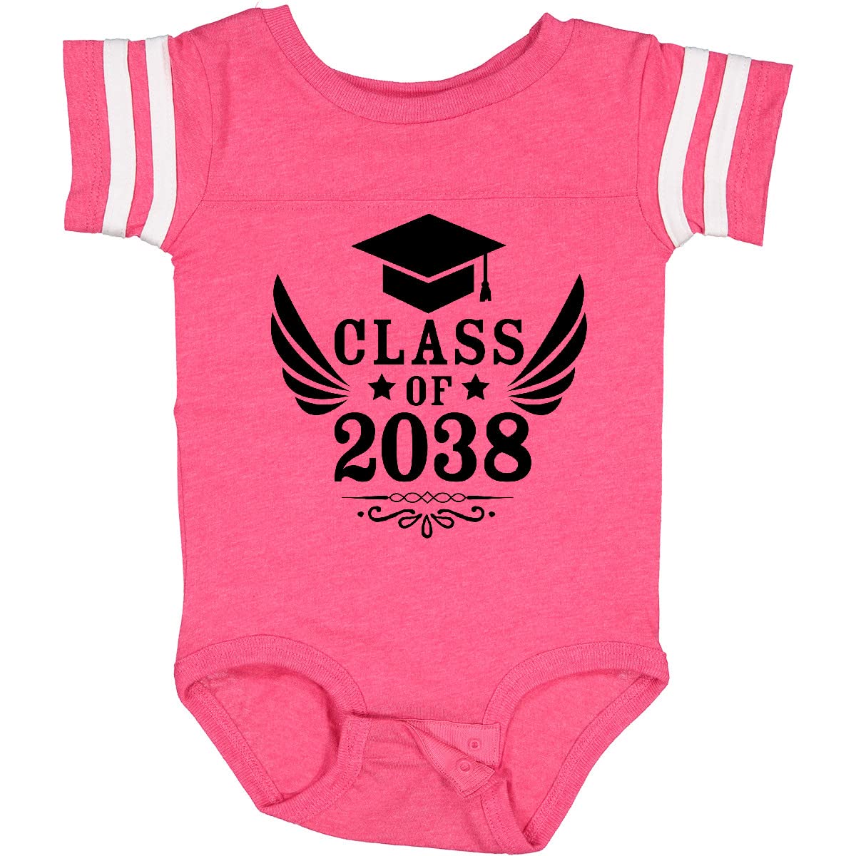 Inktastic Class of 2038 Graduation Cap & Wings Baby Bodysuit - Cute Infant Onesie for Future Graduates, Birthday Gifts & Photo Shoots