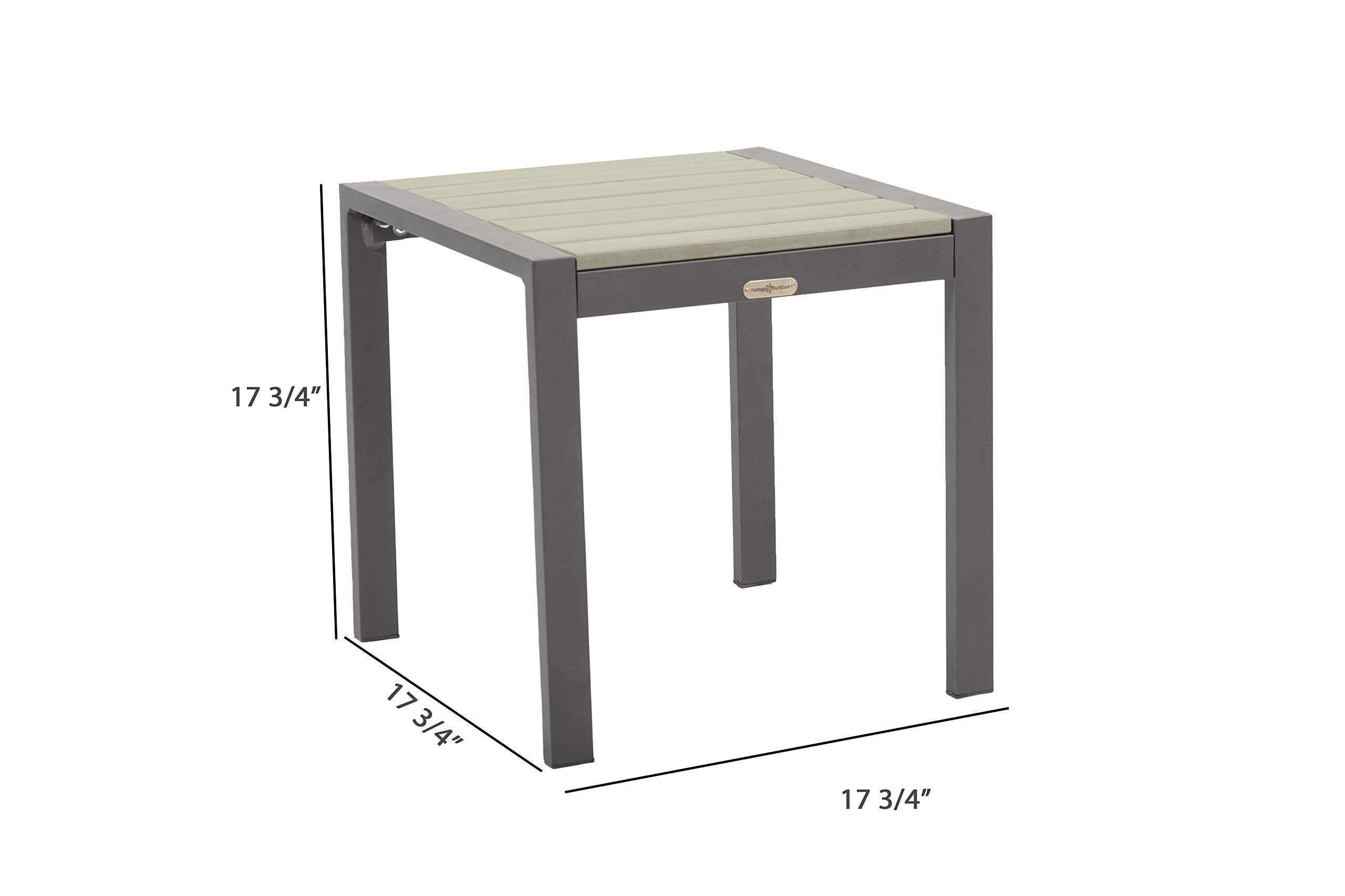 Modern Aluminum Outdoor Club Chair Set with Ottoman & Side Table - Gray Patio Furniture for Garden, Poolside & Backyard Relaxation