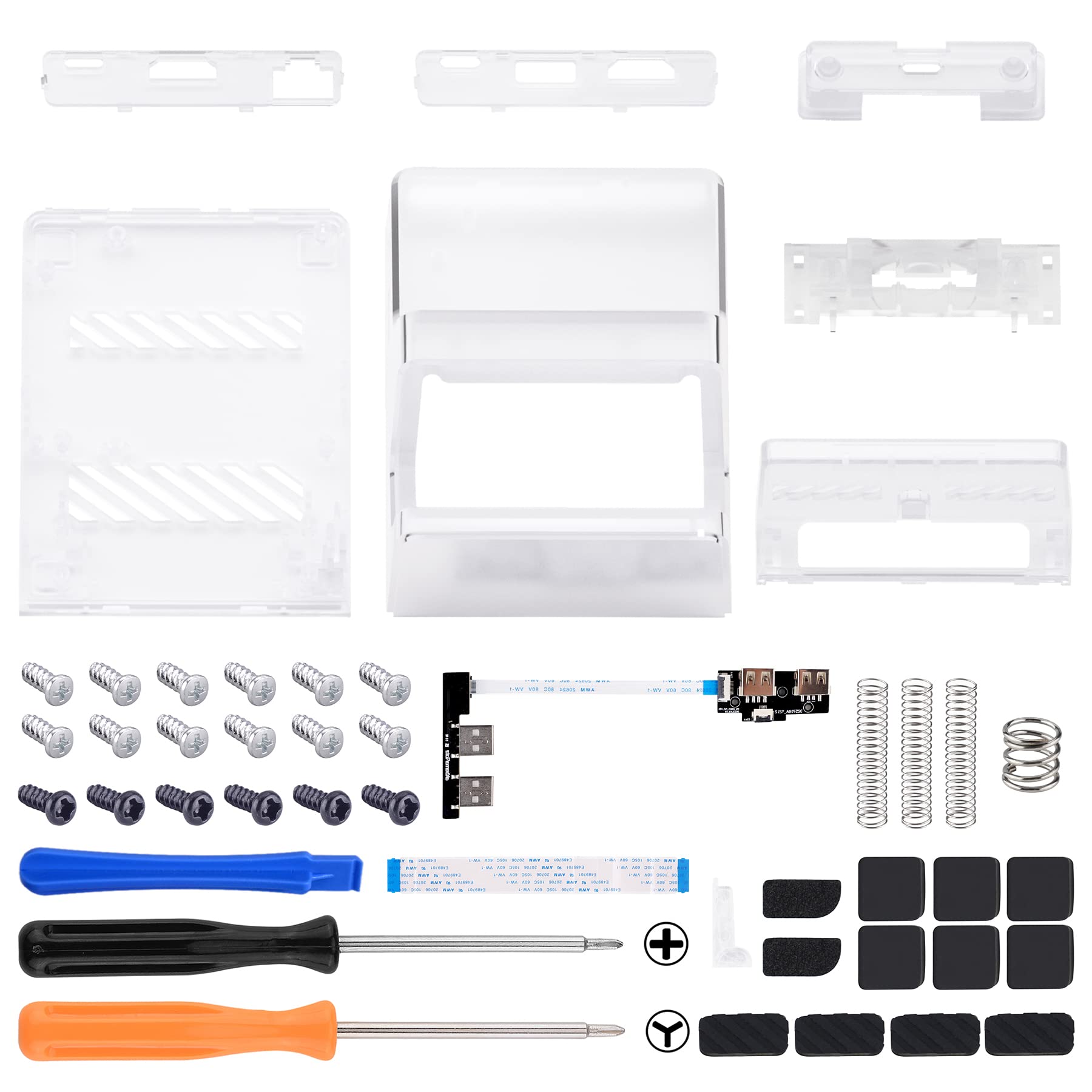 eXtremeRate AiryDocky DIY Kit - Clear Replacement Case for Nintendo Switch Dock | Redesigned Portable Mini Dock Shell Cover for Nintendo Switch OLED (Shell Only, No Dock/Chip) - Perfect for Travel & Home Gaming Setup