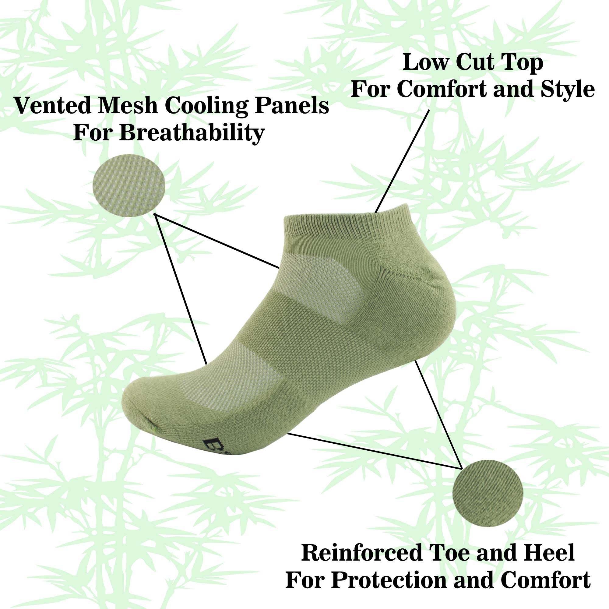 Men's Breathable Rayon Bamboo Fiber Sports Socks - 4 Pairs Moisture Wicking Athletic Ankle Socks for Running, Gym & Casual Wear