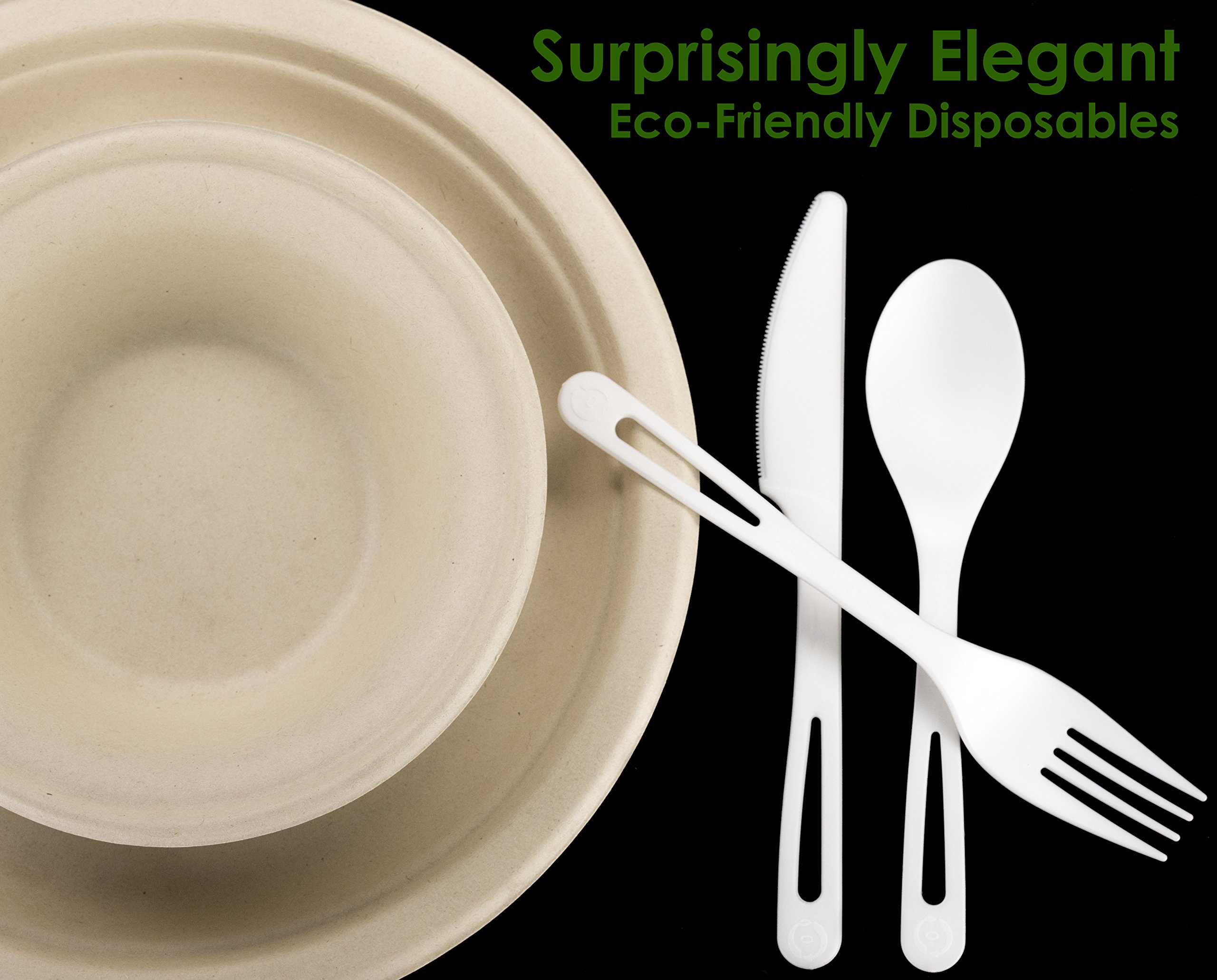 Eco-Friendly 9 Inch Biodegradable Wheat Straw Plates - 25 Pack | Certified Compostable, Microwave Safe, Gluten-Free | Perfect for Parties, Picnics & Sustainable Dining