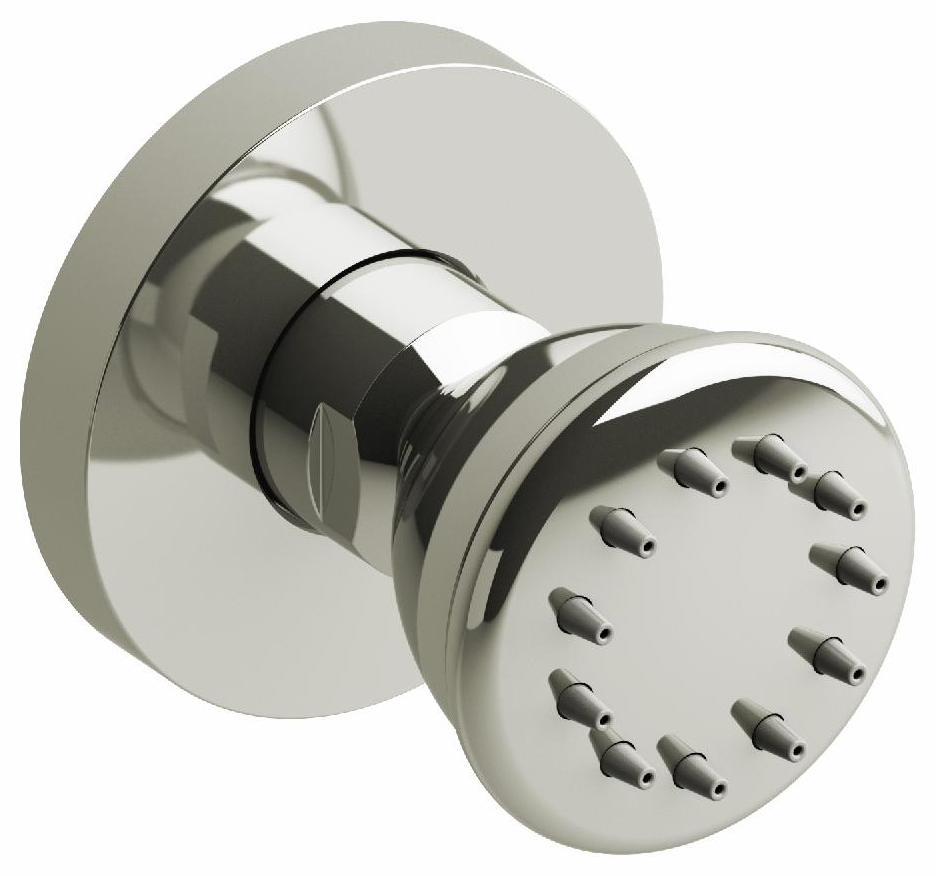 RIOBEL 390PN Round Body Spray in Polished Nickel - 1 Function Shower Head for Modern Bathroom & Spa Experience