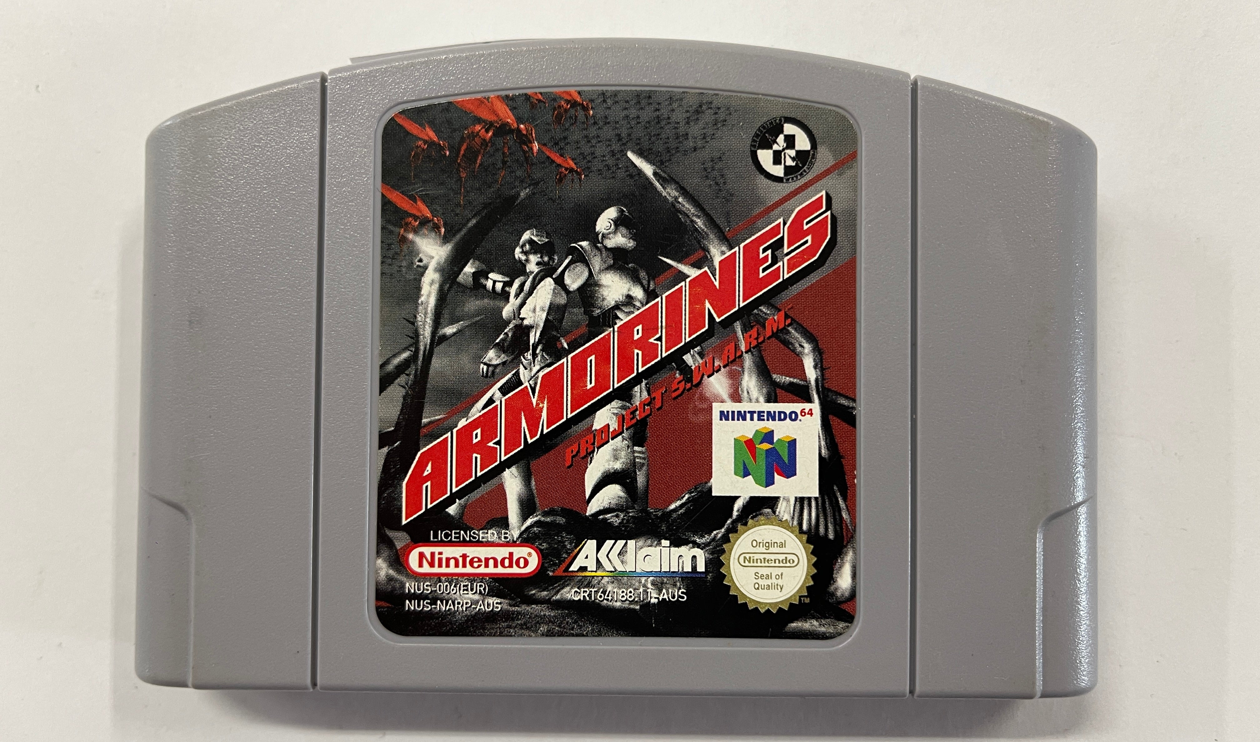 Armorines Project Swarm N64 Game Cartridge - Classic Nintendo 64 Video Game for Retro Gaming Enthusiasts - Perfect for Nostalgic Gaming Nights and Collectors