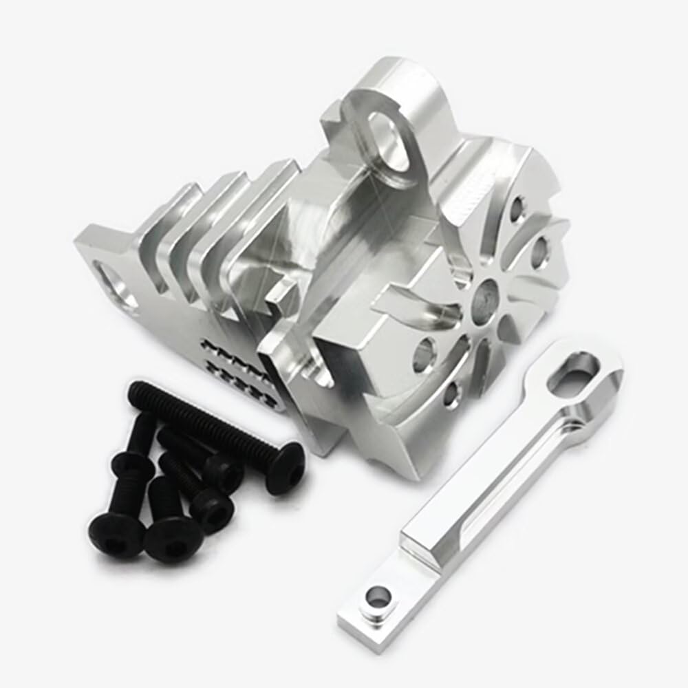 High-Performance Aluminum Motor Mount with Heat Sink Fins for Traxxas 1/7 UDR Unlimited Desert Racer 8560 - Silver - Perfect for Off-Road Racing & High-Temperature Protection