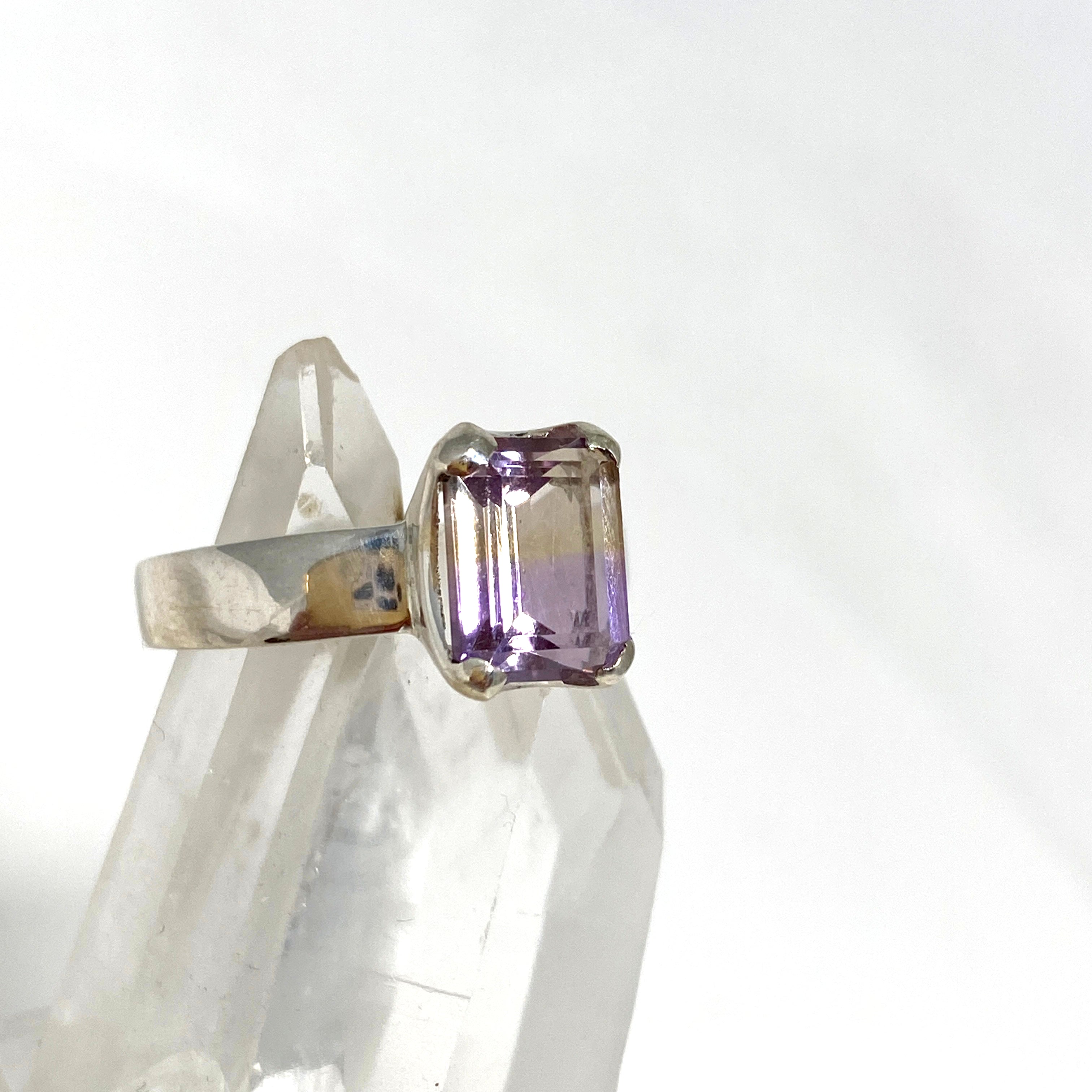 Stunning Ametrine Emerald Cut Faceted Ring PRGJ489 - Elegant Jewelry for Weddings, Anniversaries & Special Occasions
