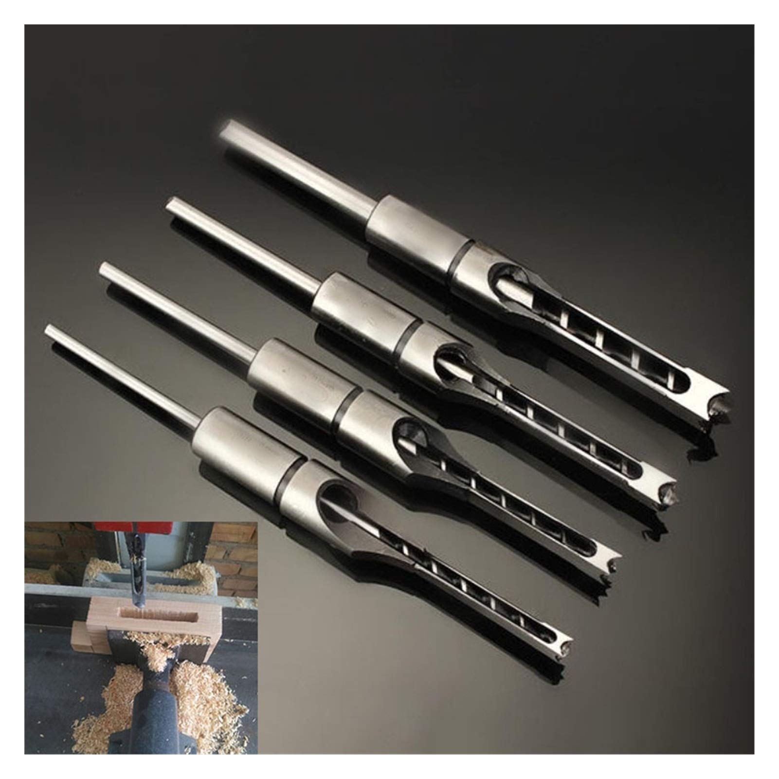 High-Speed Steel (HSS) Twist Drill Bit Set 6.0mm-16mm - Woodworking Drill Tools Kit with Square Auger & Mortising Chisel - Durable for Hardwood, Metal & Plastic - Perfect for DIY Projects, Furniture Making & Home Renovations