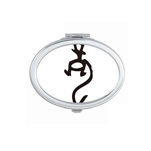 DIYthinker Chinese Zodiac Dragon Mirror - Portable Folding Double-Sided Makeup Mirror with Bone Inscriptions (Ideal for Travel, Home Vanity & Feng Shui Decor)