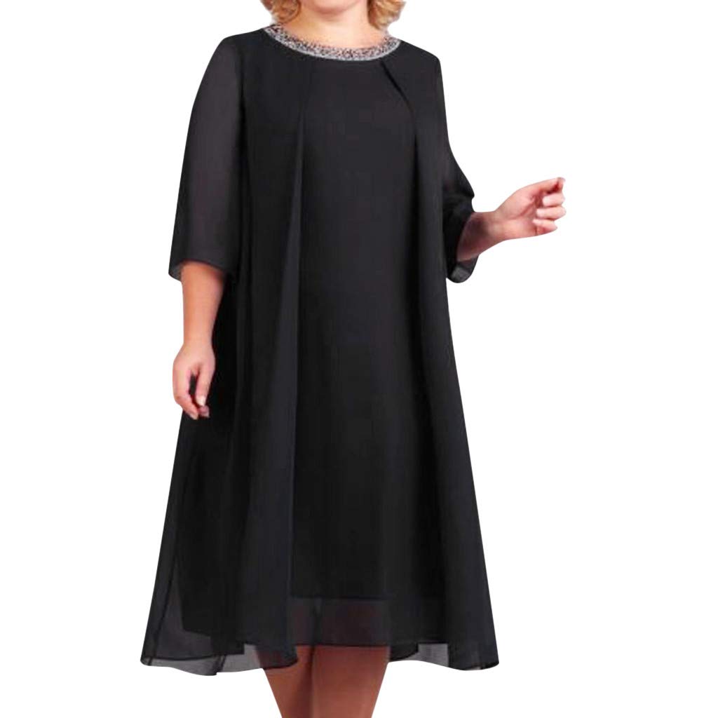 Elegant Sequin Cocktail Midi Dress for Women - Wedding Guest & Party Evening Dress Plus Size Short Dress - Perfect for Formal Events, Date Nights & Special Occasions