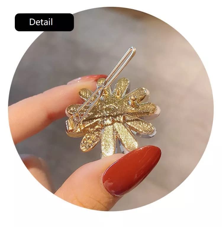 Sonpal 4-Pack Korean Hair Clips for Girls - Bling Rhinestone Pearl Resin Acrylic Hairpins for Women, Ladies & Kids | Perfect for School, Parties & Special Occasions