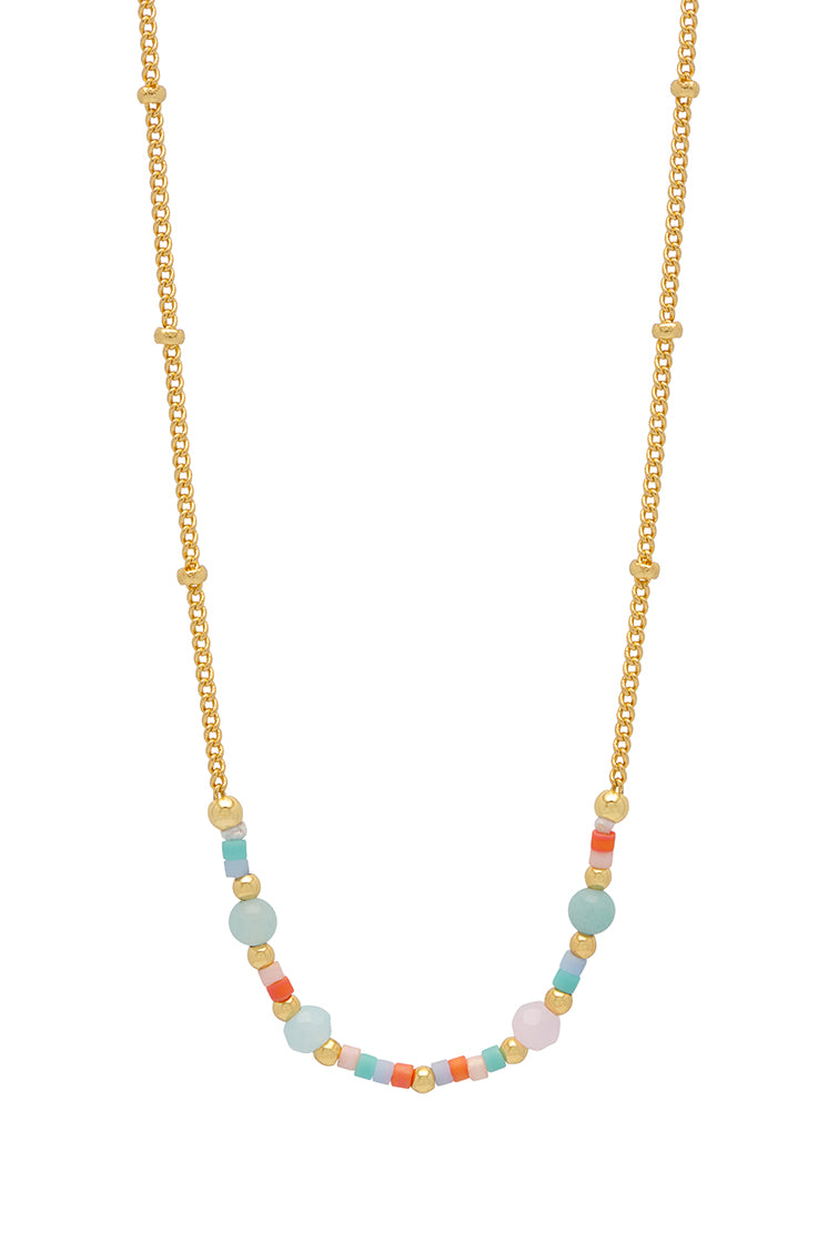 Mini Mixed Beaded Chain Necklace for Women - Dainty Layering Jewelry for Everyday Wear, Gift Giving & Boho Fashion