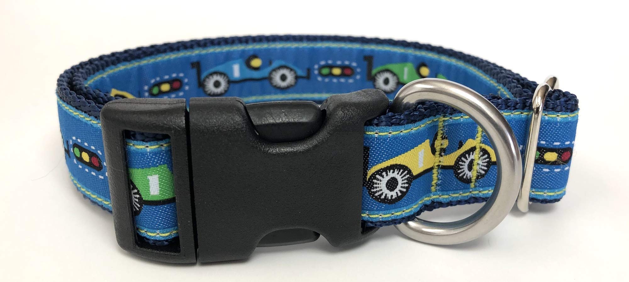 Handmade Race Car Dog Collar for Medium to Large Dogs - USA Made Pet Accessory - Perfect for Racing Enthusiasts & Active Pets