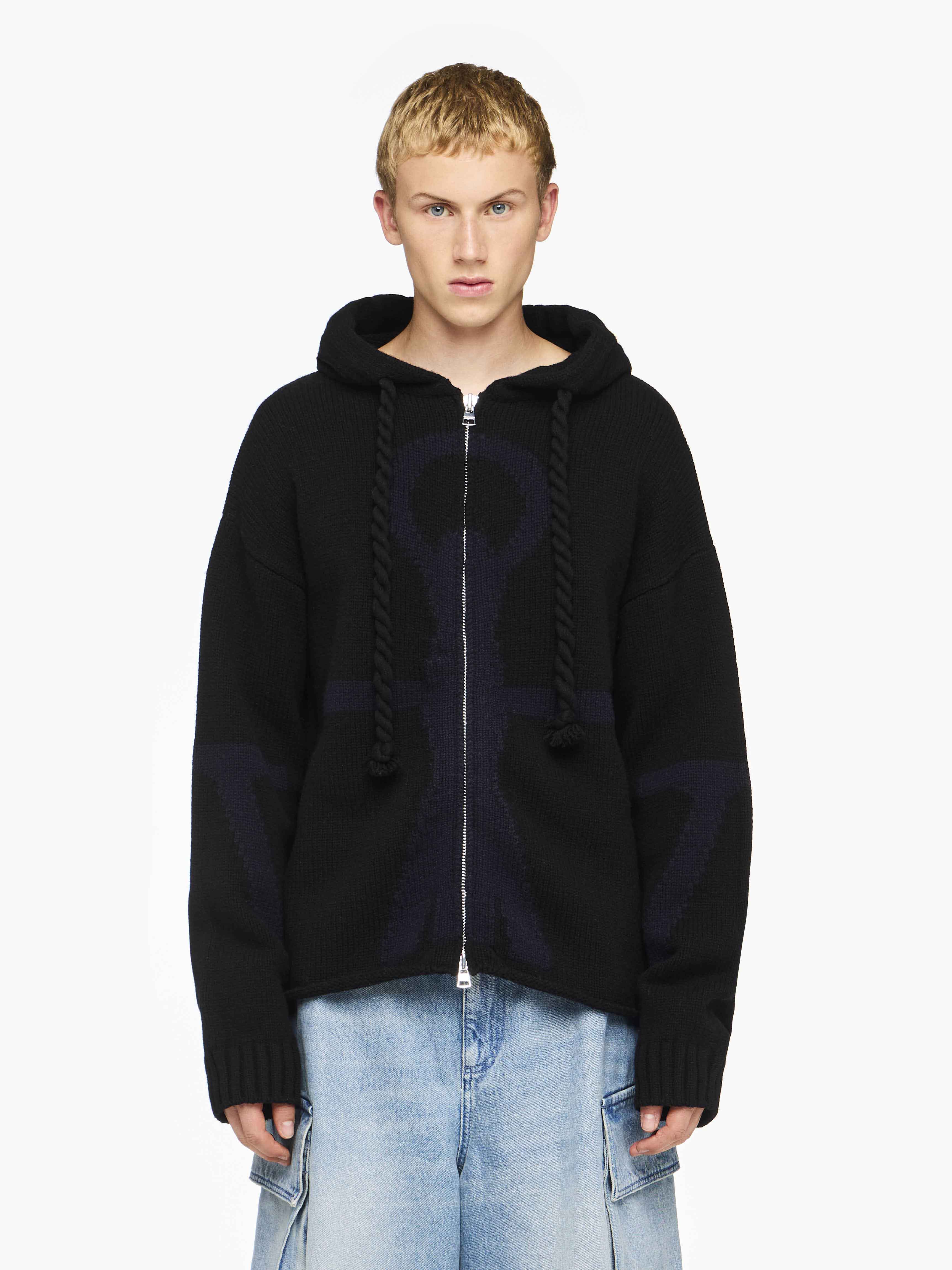 ANCHOR LOGO ZIP-UP HOODIE - Men's & Women's Casual Pullover for Outdoor Activities & Streetwear Fashion