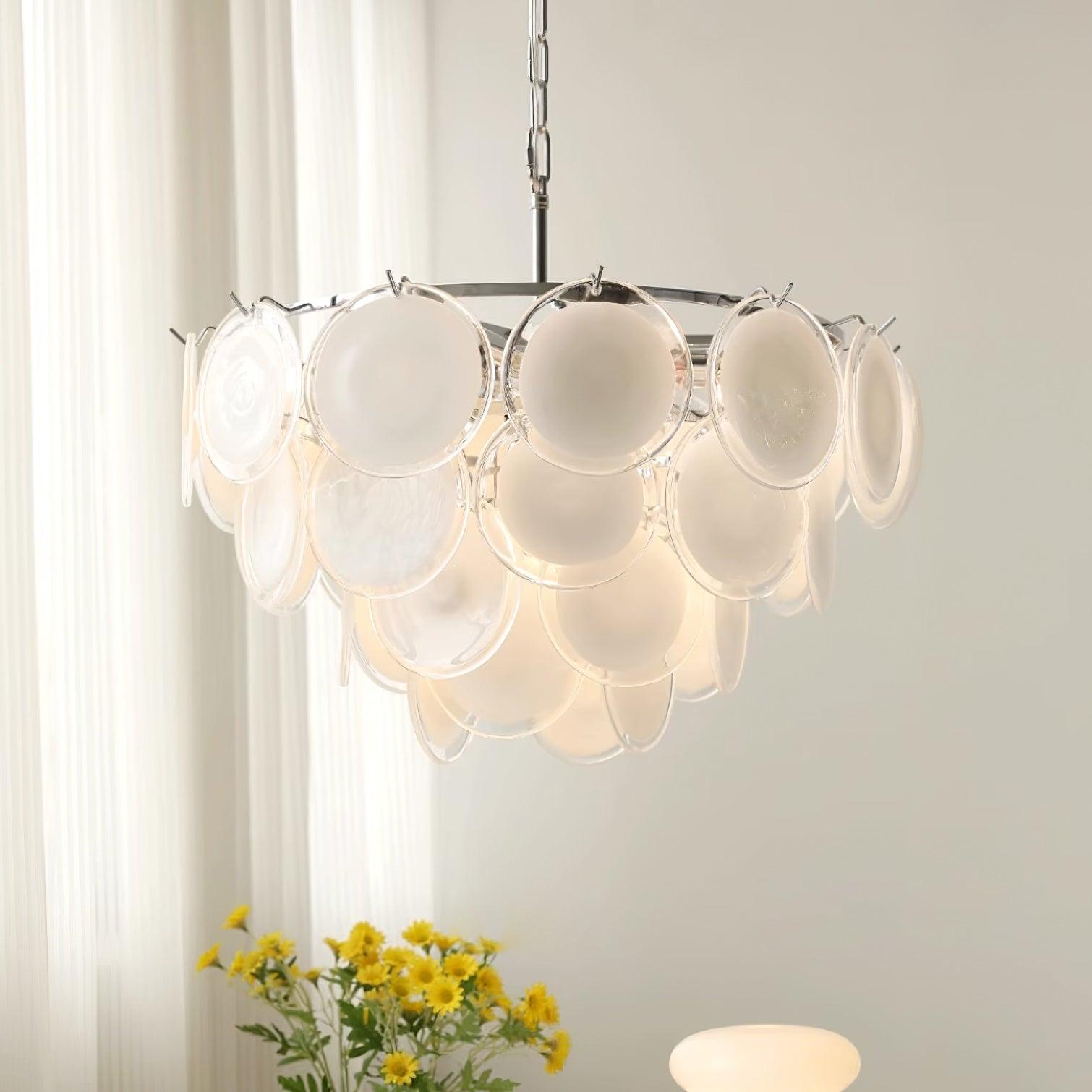 Bettina Murano Glass Chandelier - Elegant Crystal Ceiling Light Fixture for Dining Room, Living Room & Bedroom Decor