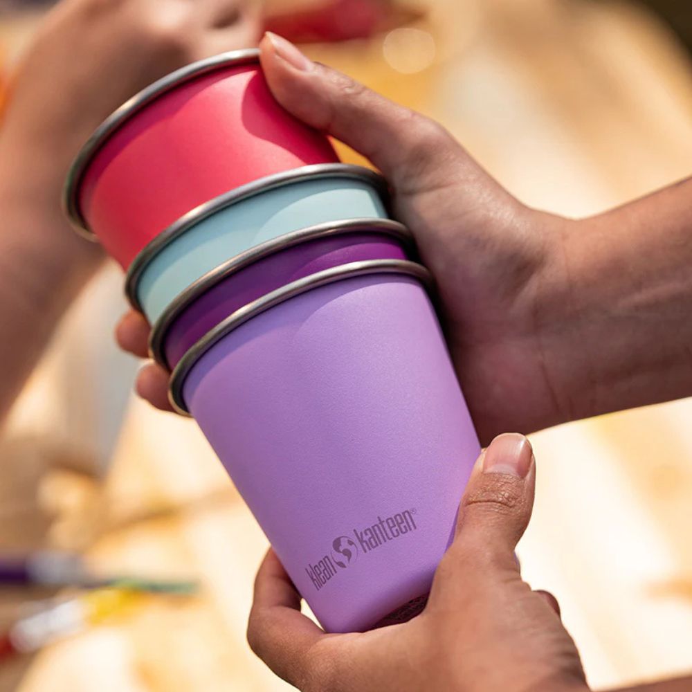 Klean Kanteen Single Wall Stainless Steel Pint Glasses 4-Pack (10oz) - Perfect for Beer, Cocktails & Outdoor Camping