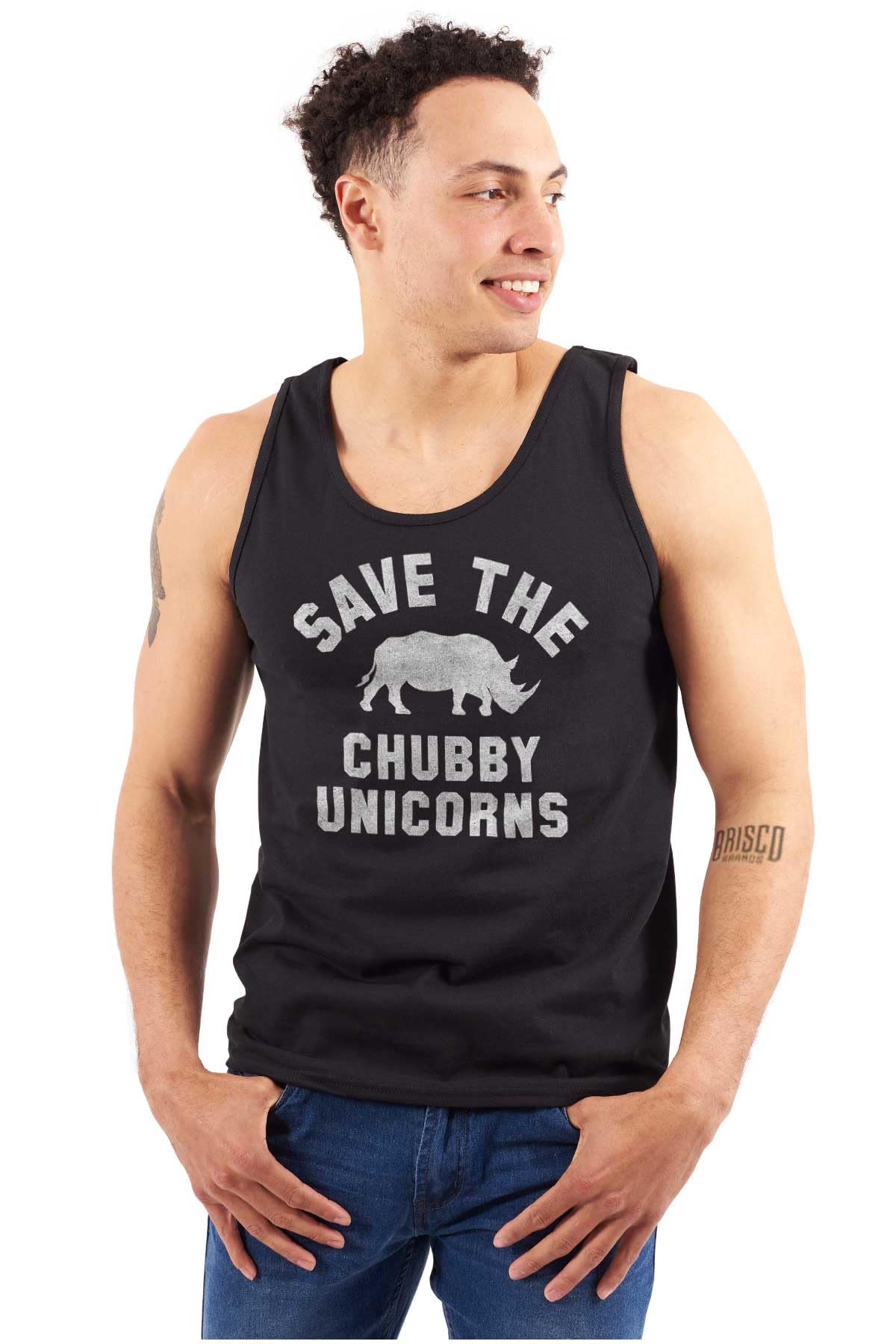 Save The Chubby Unicorns Fantasy Graphic Tank Top for Men & Women - Casual Summer Tee for Beach, Parties & Cosplay