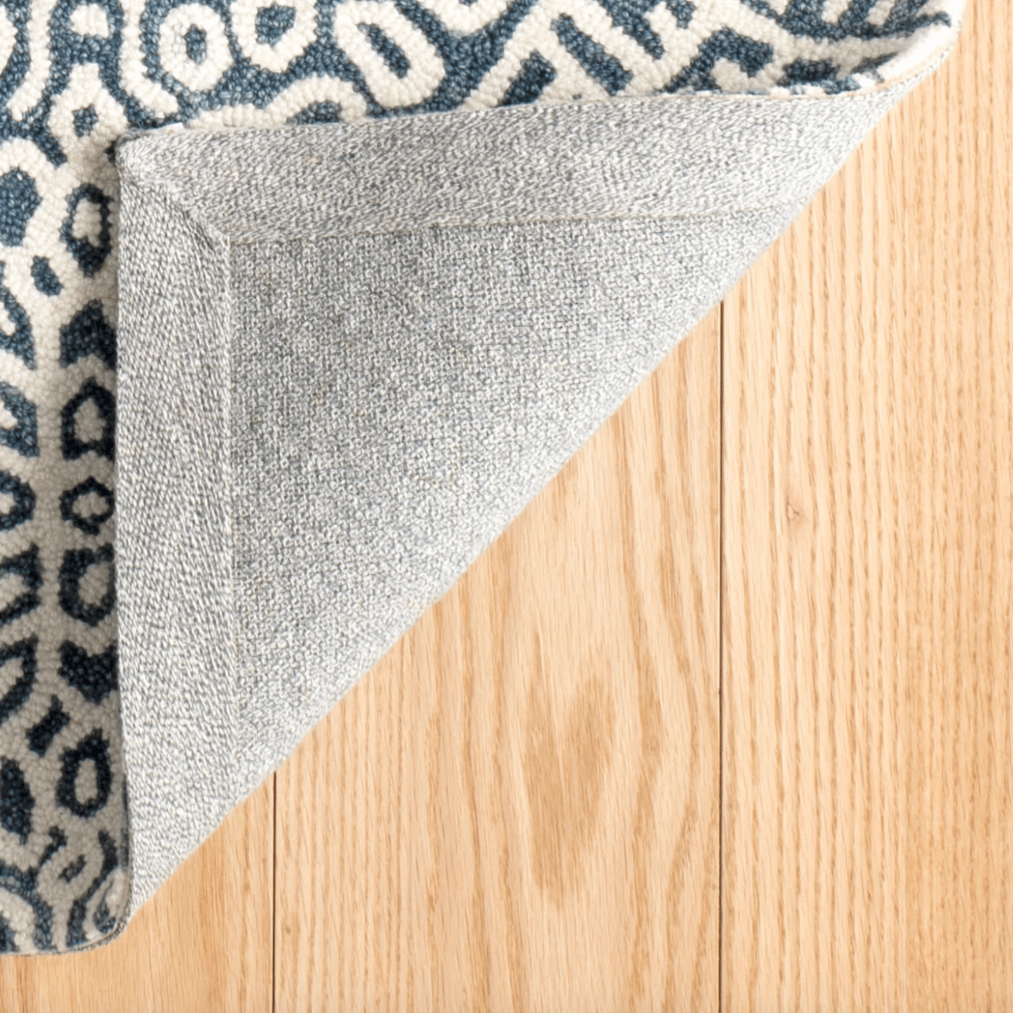 Premium Temple Wool Rug in Ink Blue - Soft & Durable Handmade Area Rug for Living Room, Bedroom, or Office Decor