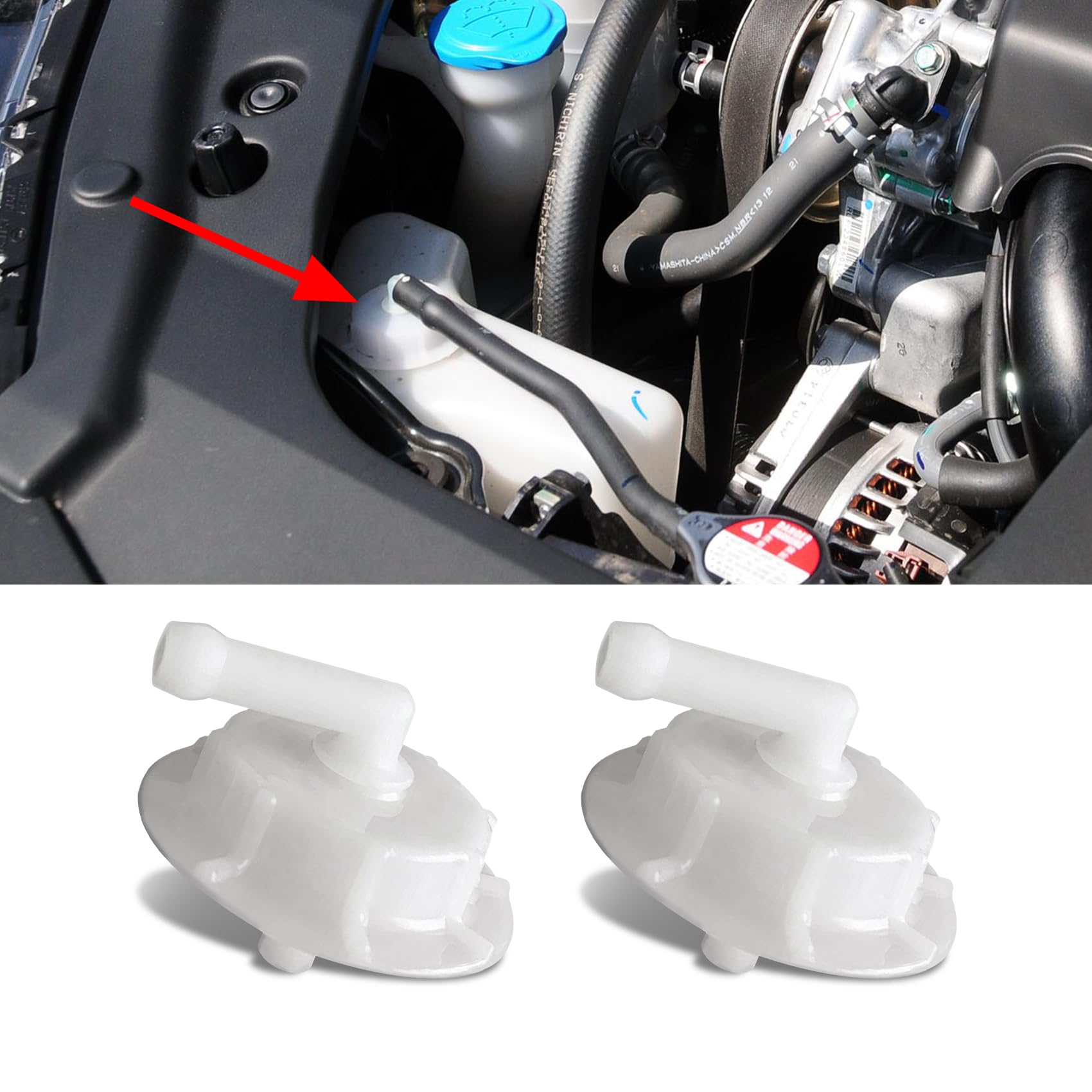 2PCS Radiator Coolant Reservoir Overflow Tank Cap with Joint - Replacement Coolant Reservoir Cap 19102-PM5-A00 for Honda Acura Accord Civic Pilot Insight Element - Perfect for Engine Cooling System Maintenance & DIY Car Repair