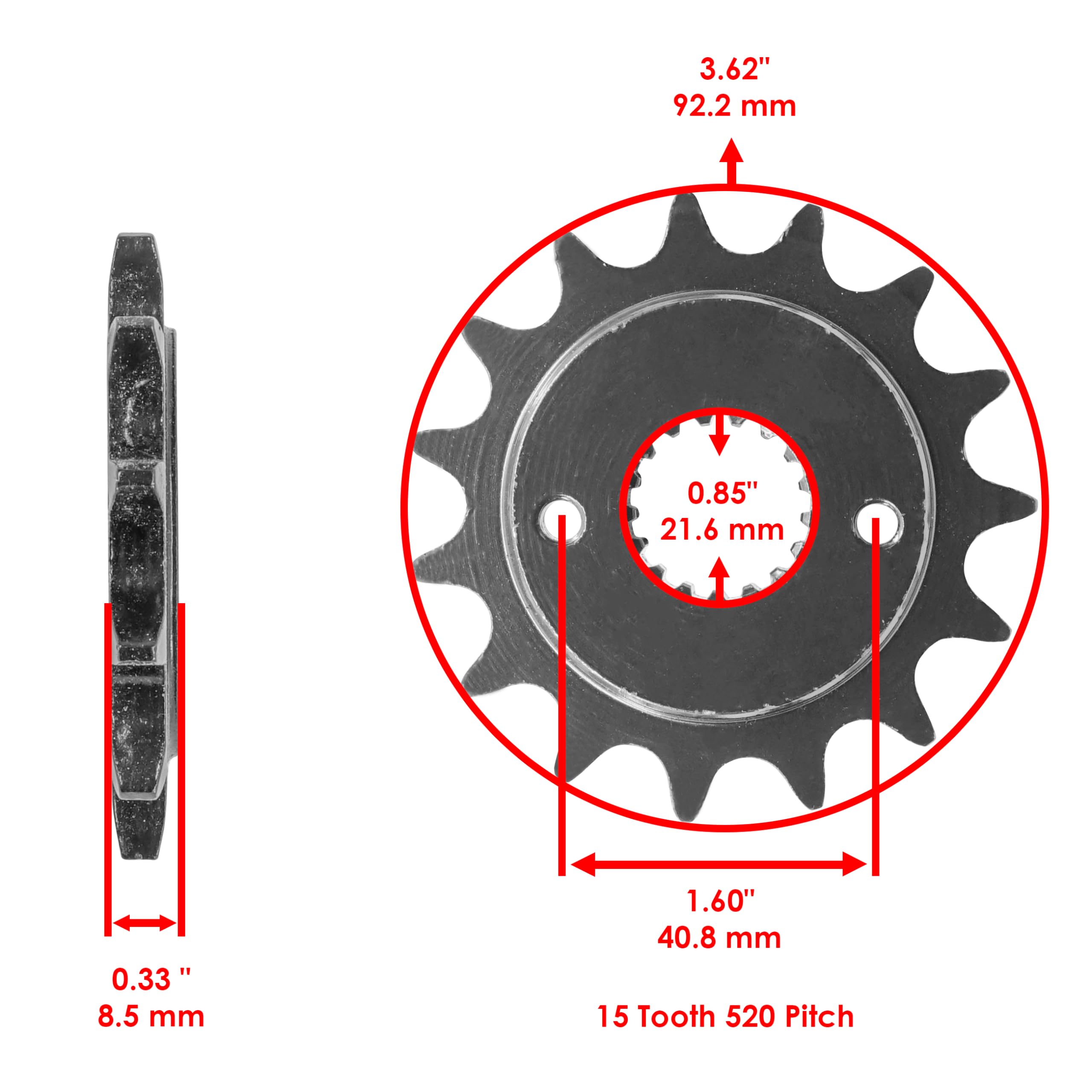 Caltric Front & Rear Sprockets Kit for Honda XR400R XR-400R 400R (1996-2004) - Durable Motorcycle Drive Sprockets for Off-Road & Trail Riding Adventures