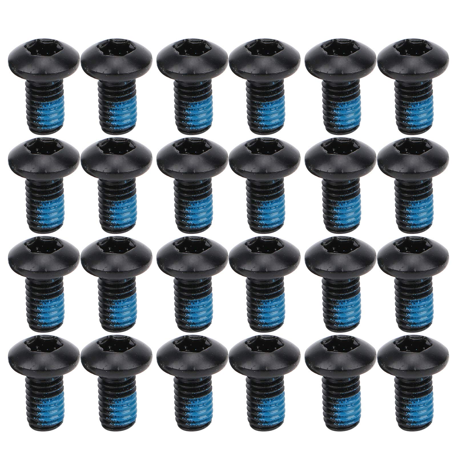 24Pcs M5x10mm Steel Mountain Bike Disc Brake Rotor Bolts T25 - Black Bicycle Brake Screws for MTB, Road & Hybrid Bikes - Perfect for Brake Rotor Repair & Maintenance