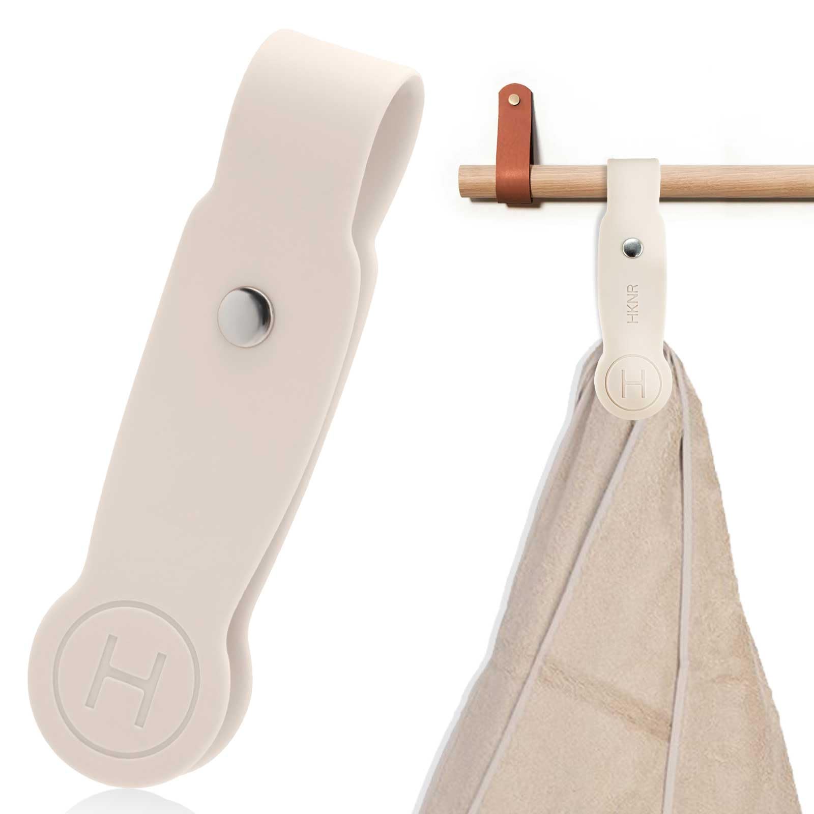 1 Pcs Strong Magnetic Towel Clips for Kitchen - Waterproof Silicone Towel Holder - Multi-Purpose for Bathroom, Kitchen & Outdoor Use (Beige) - Perfect for Hanging Towels, Aprons & Utensils in Home & Camping