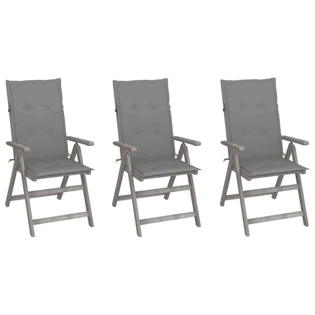 **Premium Outdoor Sun Lounger Chair Set - 3-Piece Reclining Chaise Lounge with Cushions, Solid Acacia Wood - Perfect for Poolside, Patio, Beach & Backyard Relaxation**