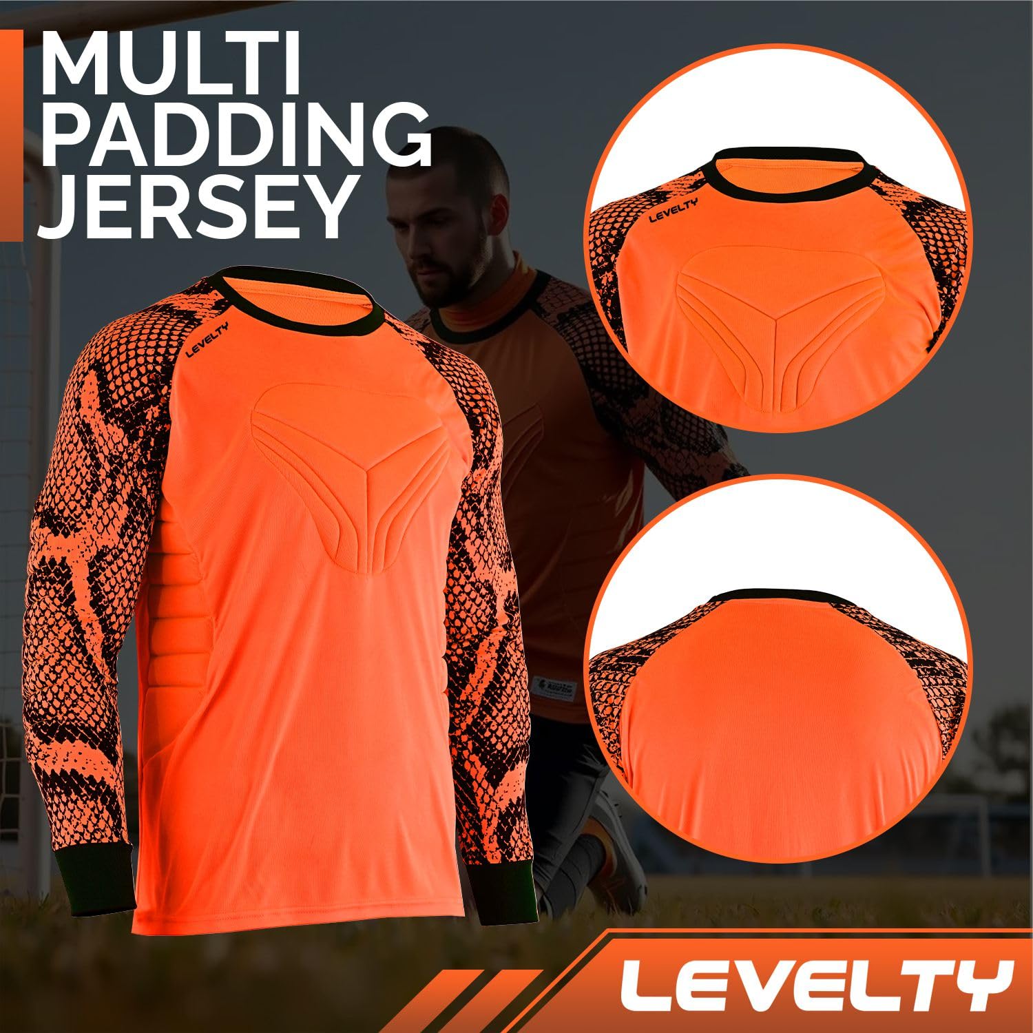 Premium Multi-Padded Goalkeeper Jersey for Adults & Kids - Long Sleeve Football Goalie Shirt for Men & Youth - Perfect for Soccer Matches, Training & Team Sports