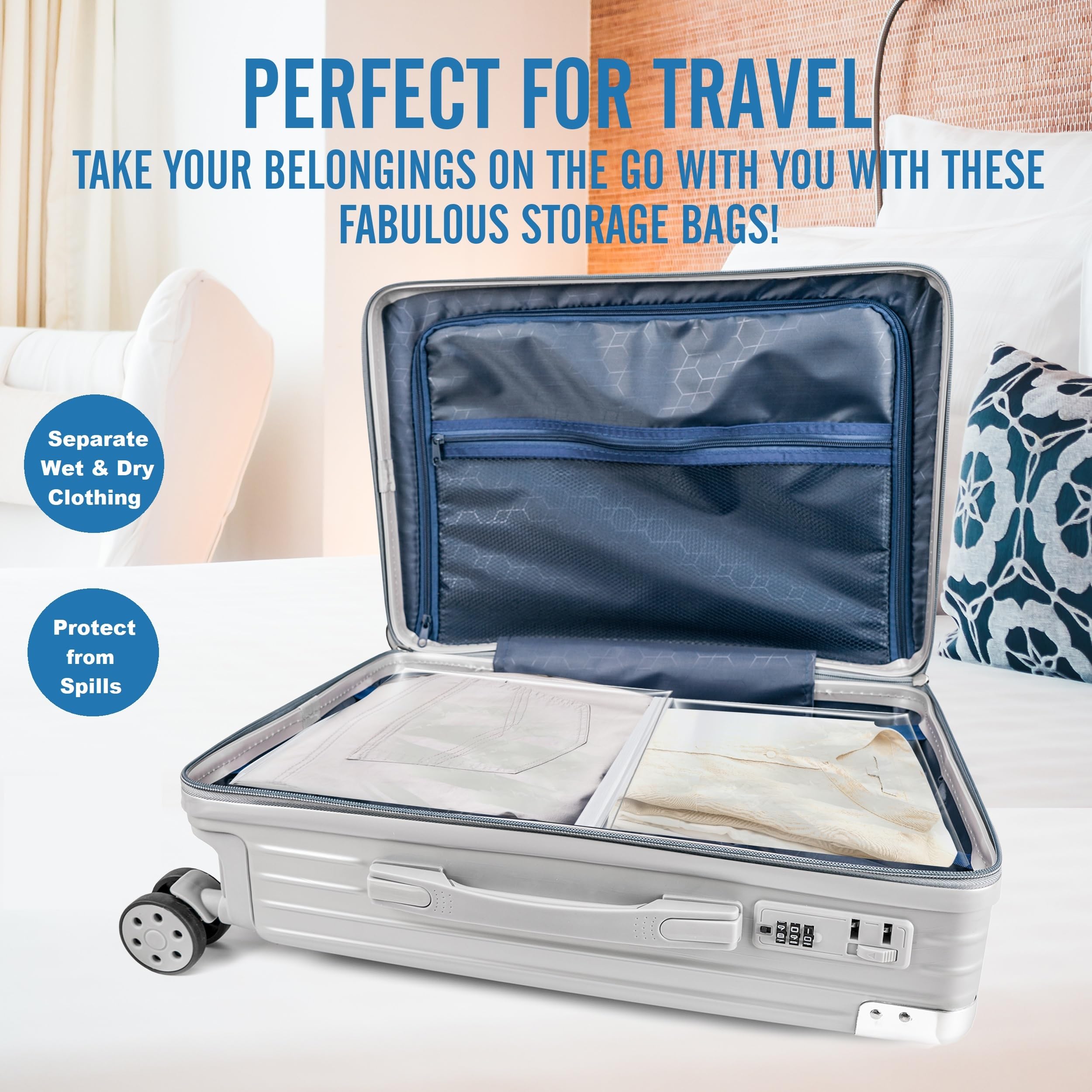 [20 Pack] 3.5 Gallon Large Clear Storage Bags 16