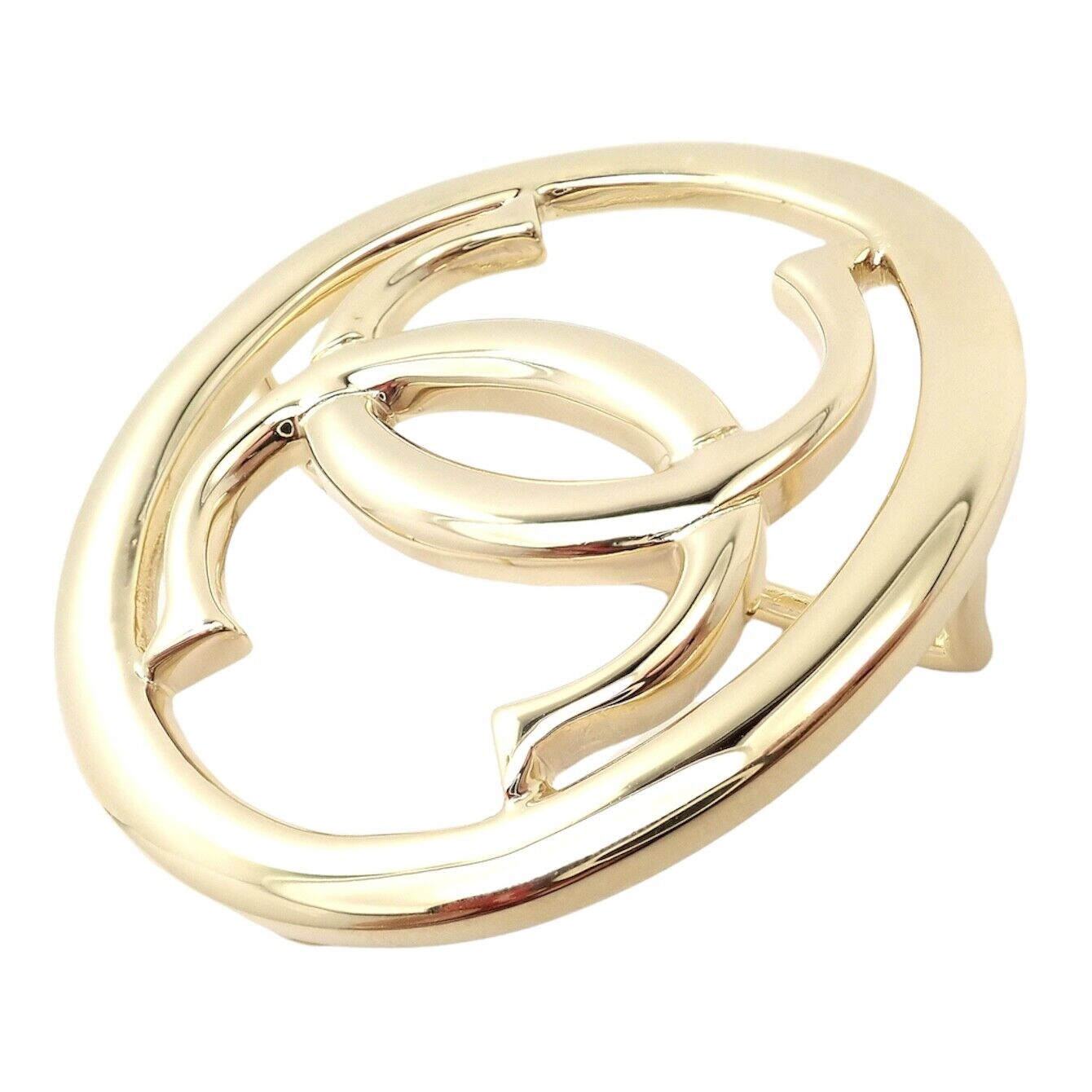 Authentic Cartier 18k Yellow Gold Signature Classic Large Double C Belt Buckle - Luxury Designer Buckle for Belts, Perfect for Formal Events & High-End Fashion Accessories